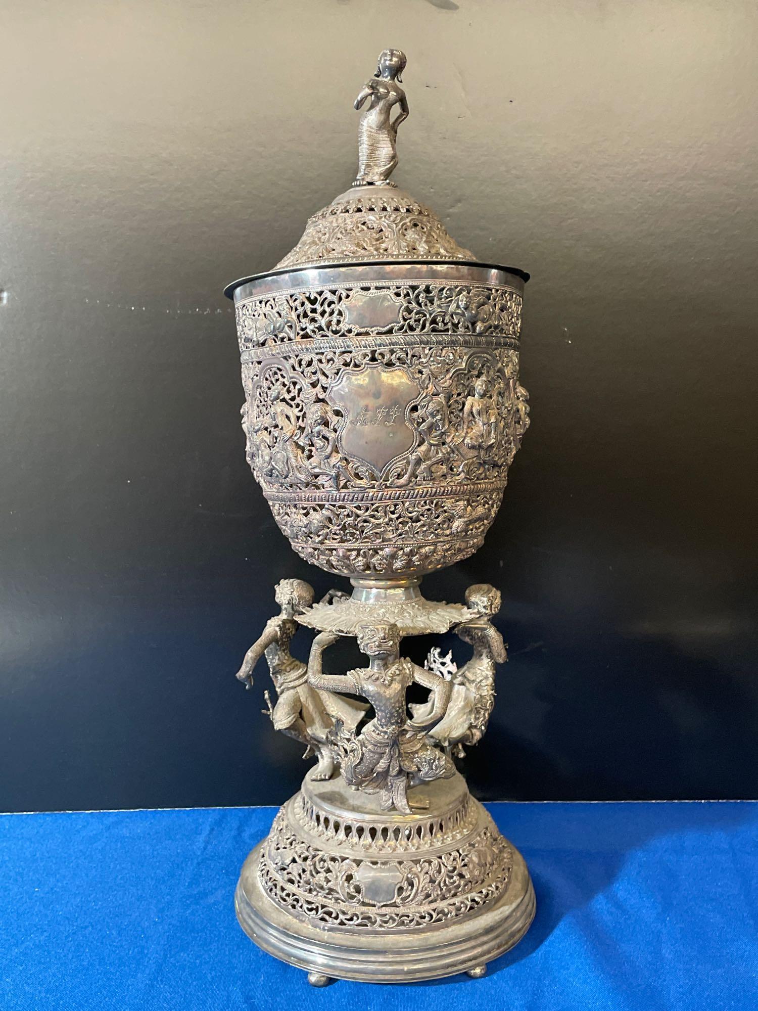 Fine Burmese Silver Covered Chalice (1 of 8)