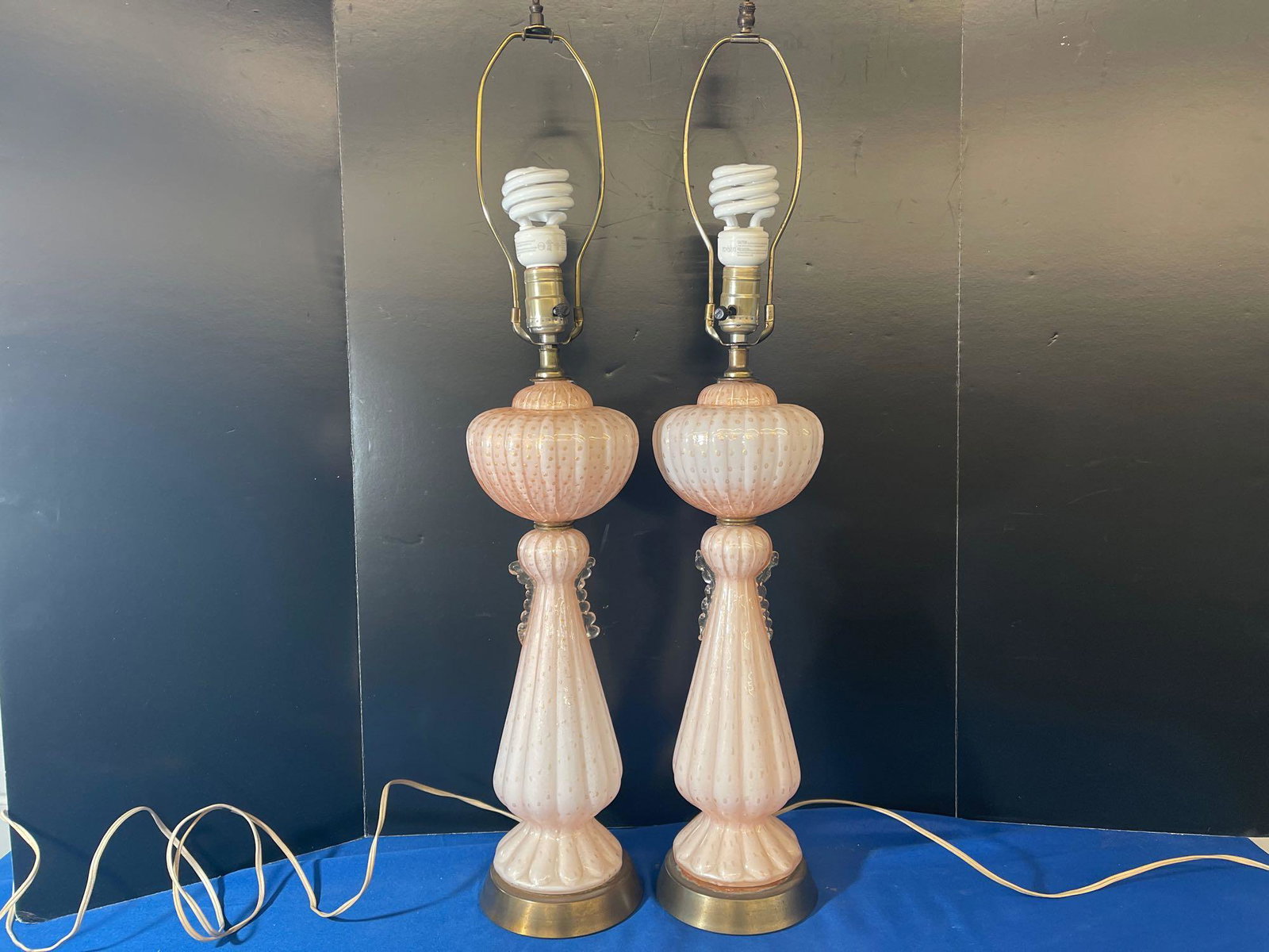 Pr. Italian Murano Glass Lamps (1 of 4)