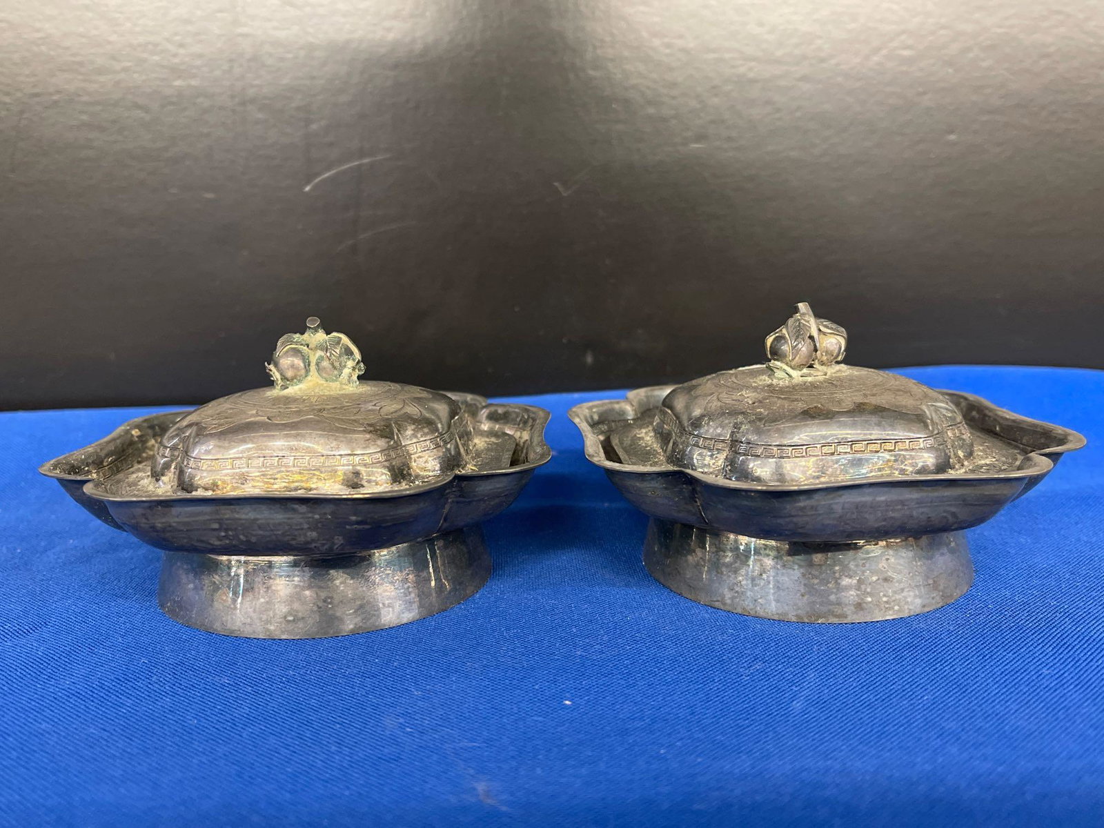 Pair of Chinese Silver Lidded Vessels (1 of 5)
