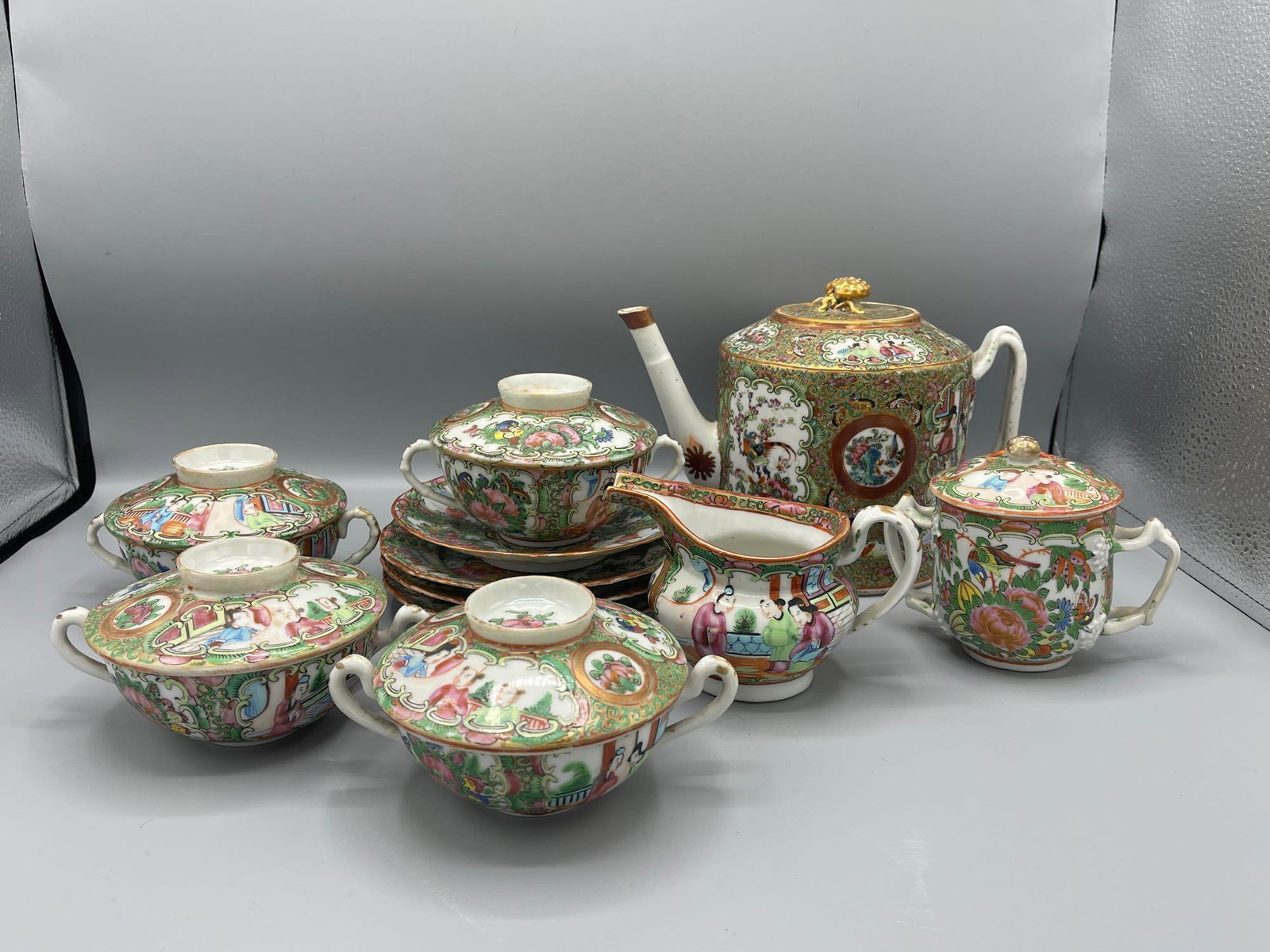 Seven-pc. Chinese Porcelain Tea Set (1 of 7)