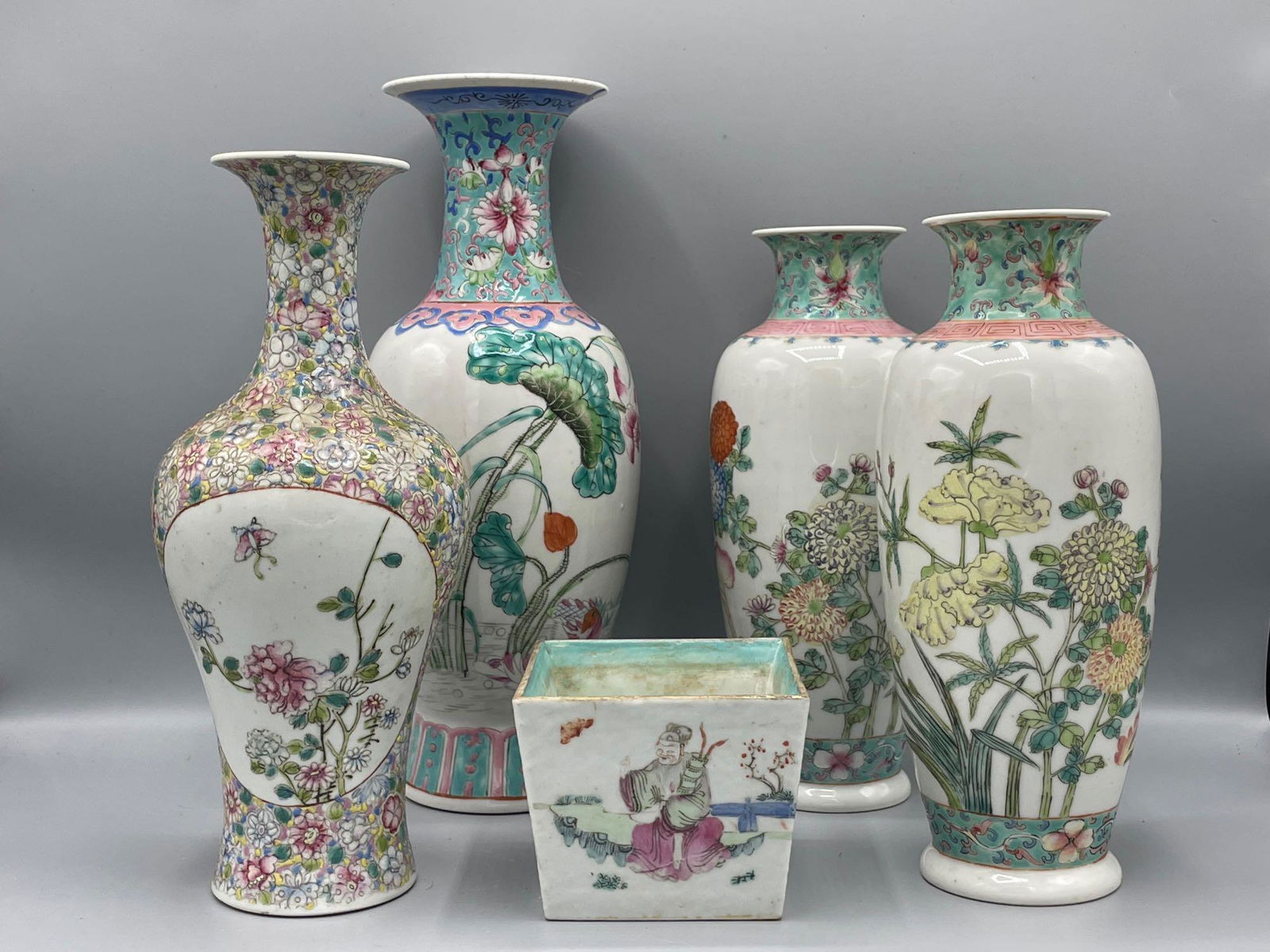 Five Pieces of Chinese Famille Rose Porcelain (1 of 6)