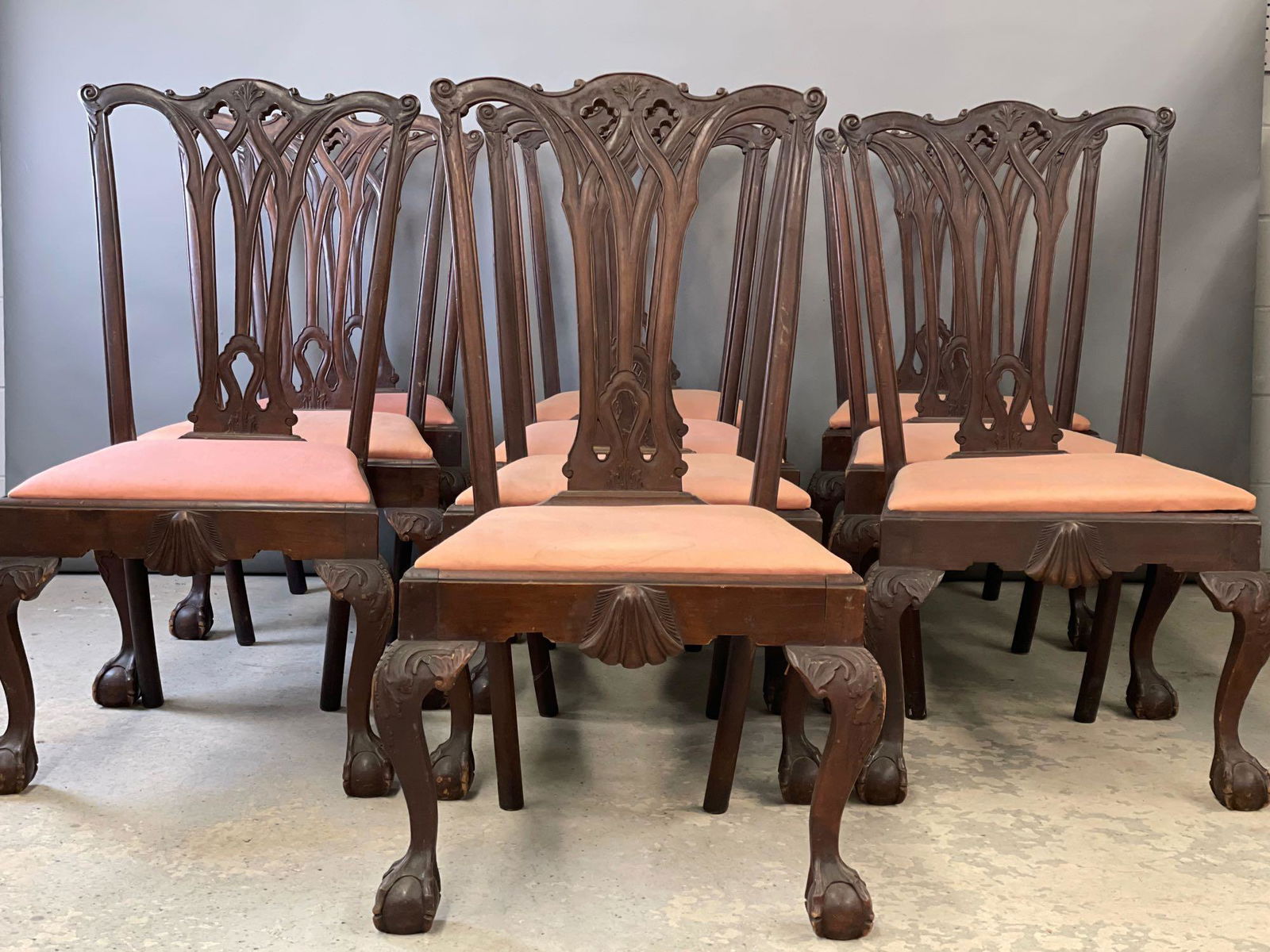 Ten Centennial Chippendale Mahogany Dining Chairs (1 of 5)