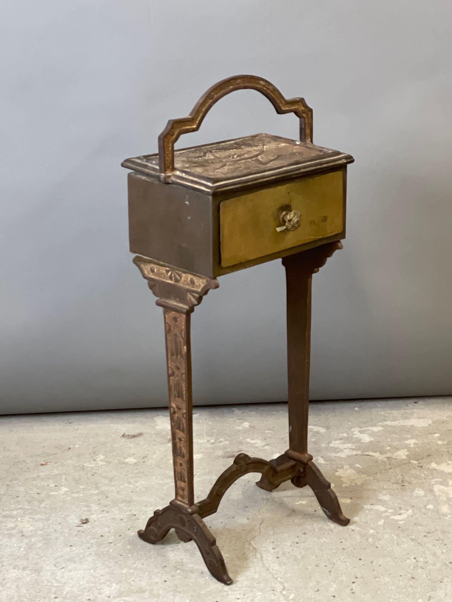 Art Nouveau Mixed-Metal Smoking Stand (1 of 5)