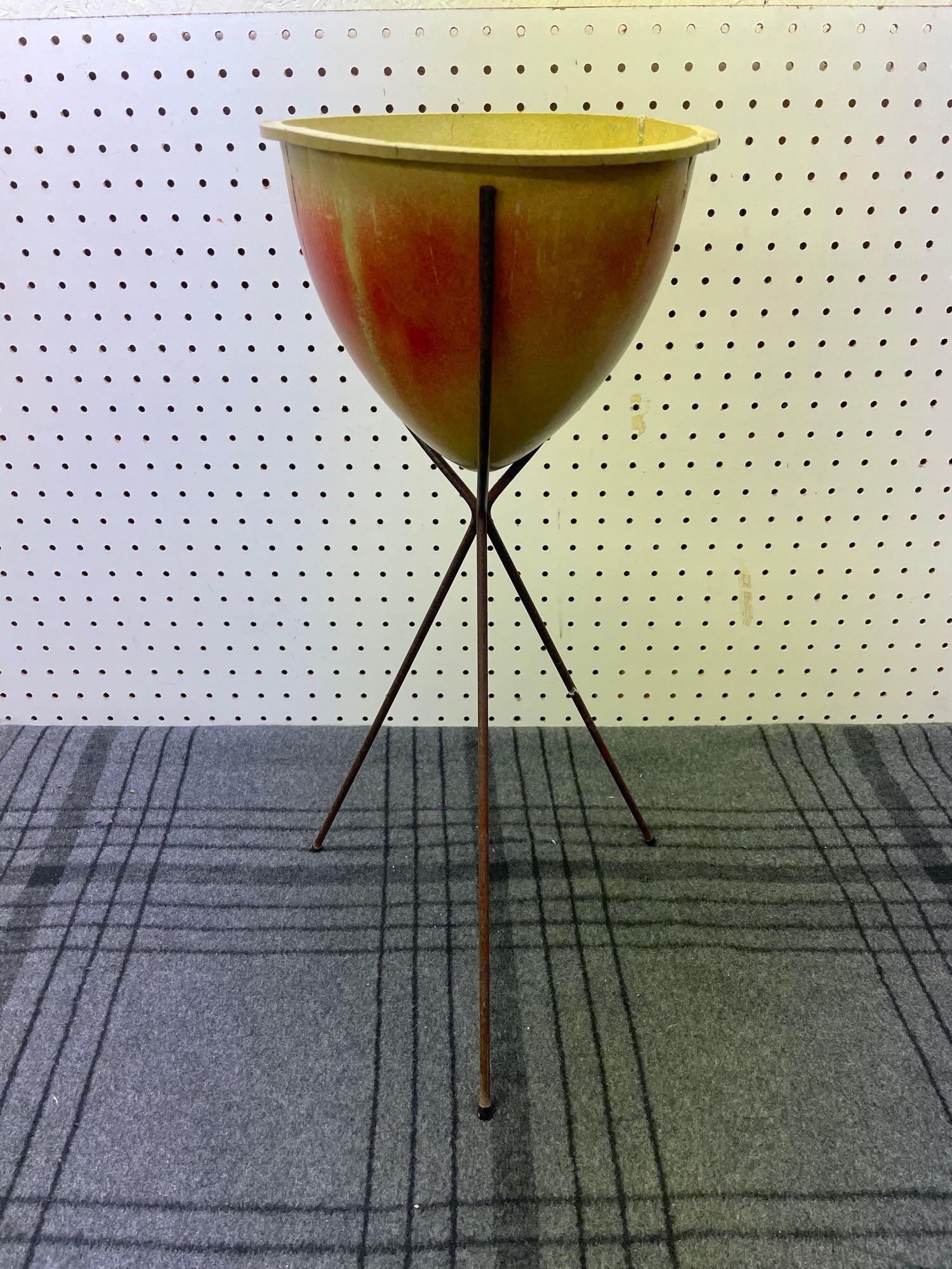 Kimball Style Fiberglass Bullet Planter in Stand (1 of 5)