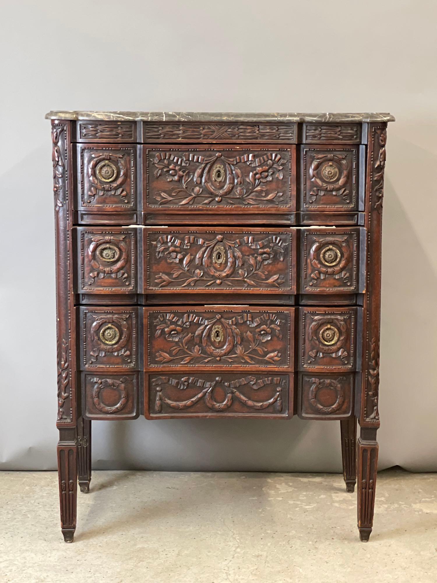 French Louis XVI Marble-Top Commode (1 of 5)