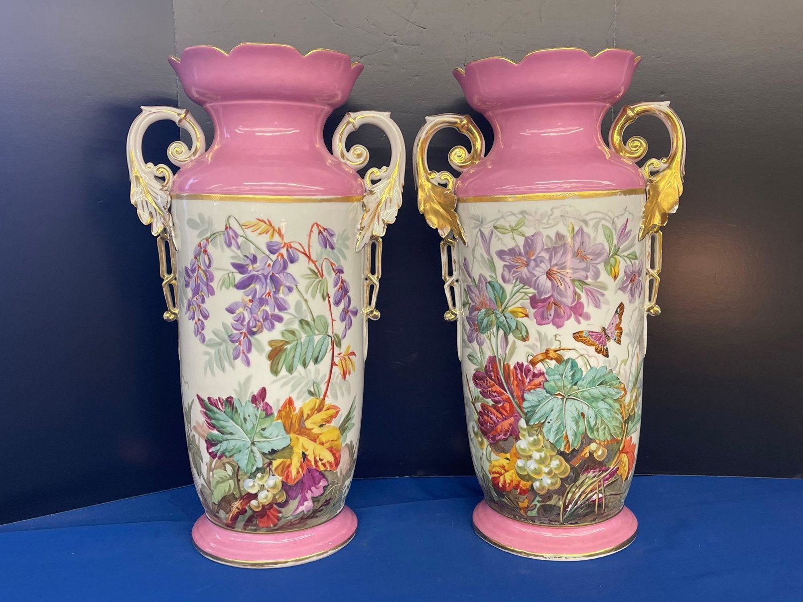 Pair of Porcelain Twin-Handled Vases (1 of 10)
