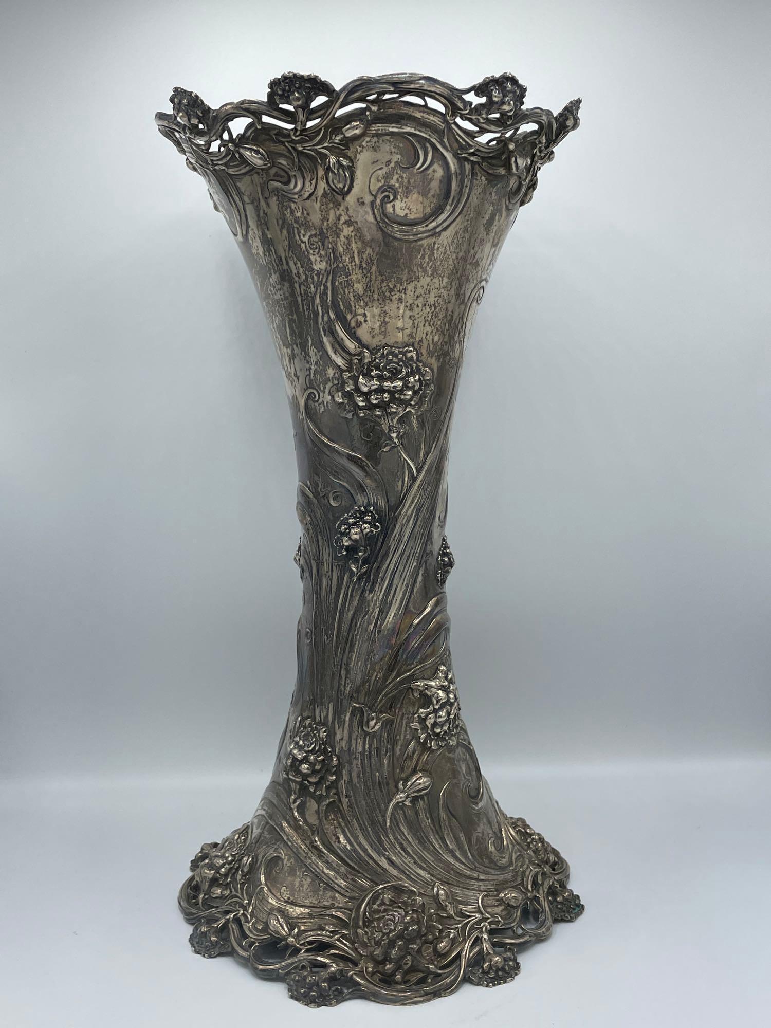 American Sterling Silver Art Nouveau Vase (1 of 5)