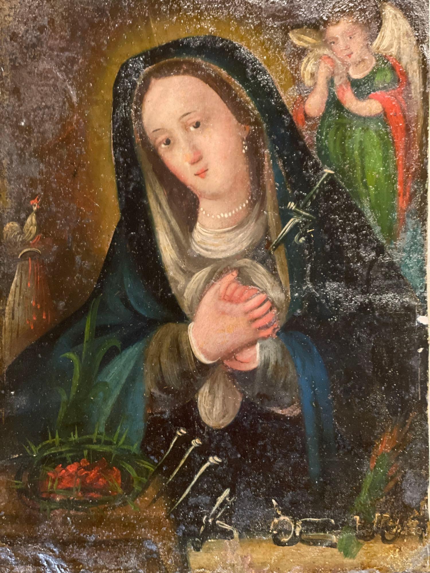 Oil/Tin Retablo, Virgin Mary (1 of 3)