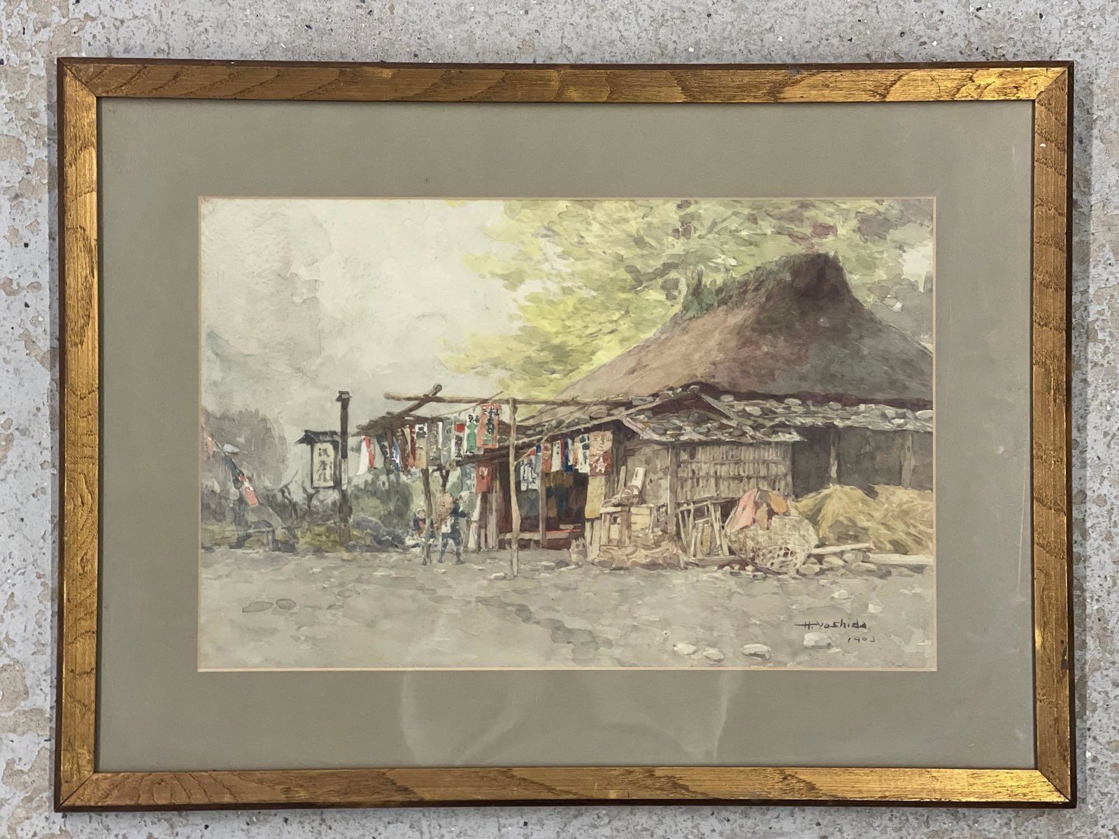 H. Yoshida. Watercolor, Japanese Town (1 of 10)