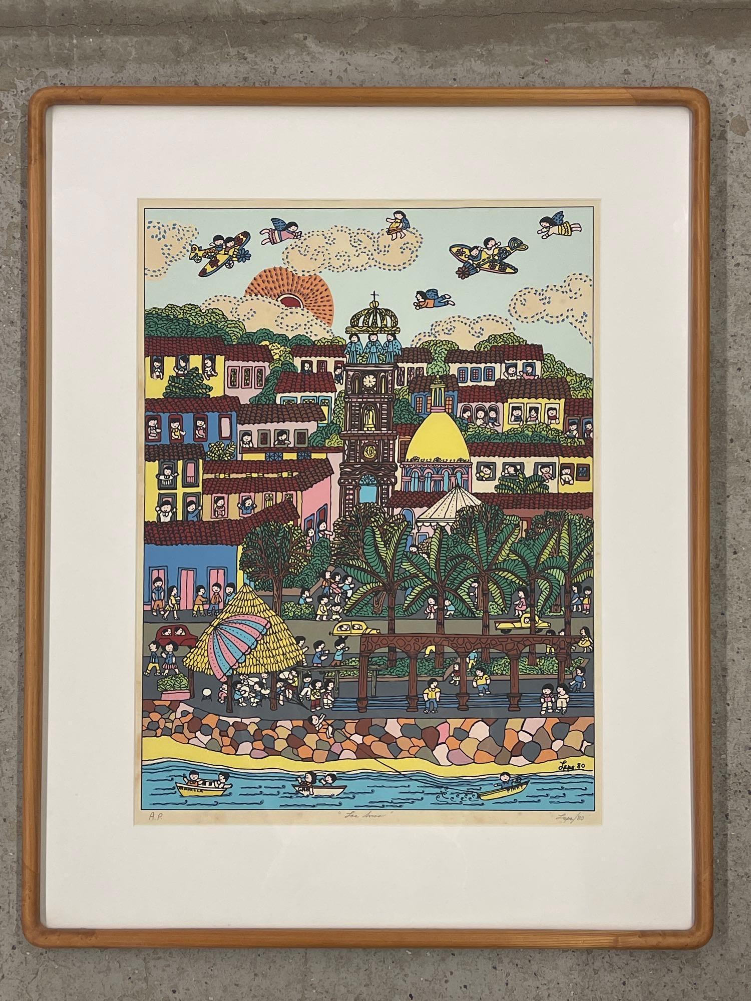 Manuel Lepe. Lithograph, Los Seas (1 of 5)