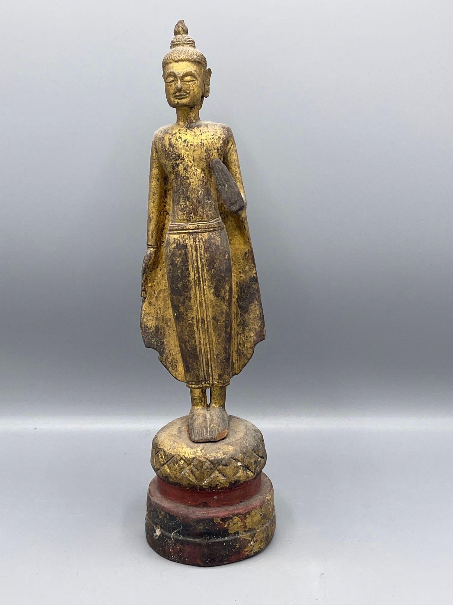 Thai Gilt Wood Standing Buddha (1 of 6)