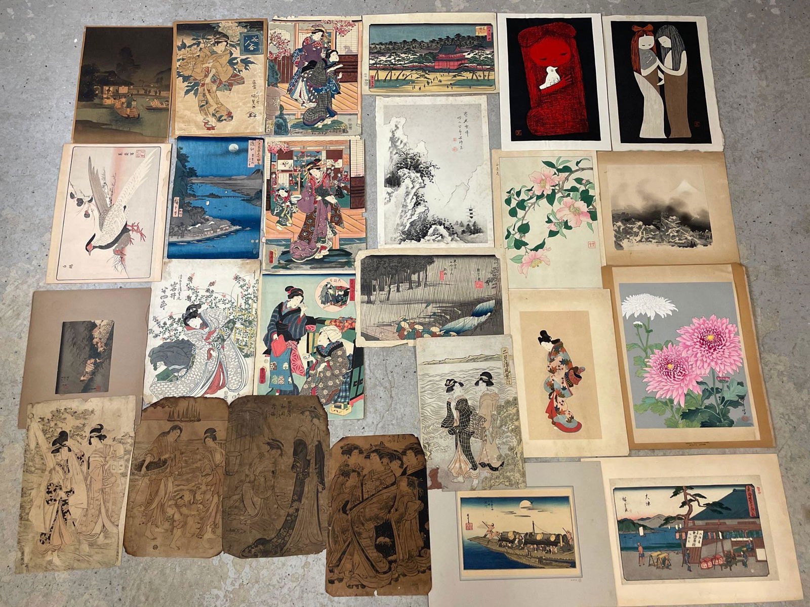 Collection of 25 Japanese Woodblock Prints (1 of 6)