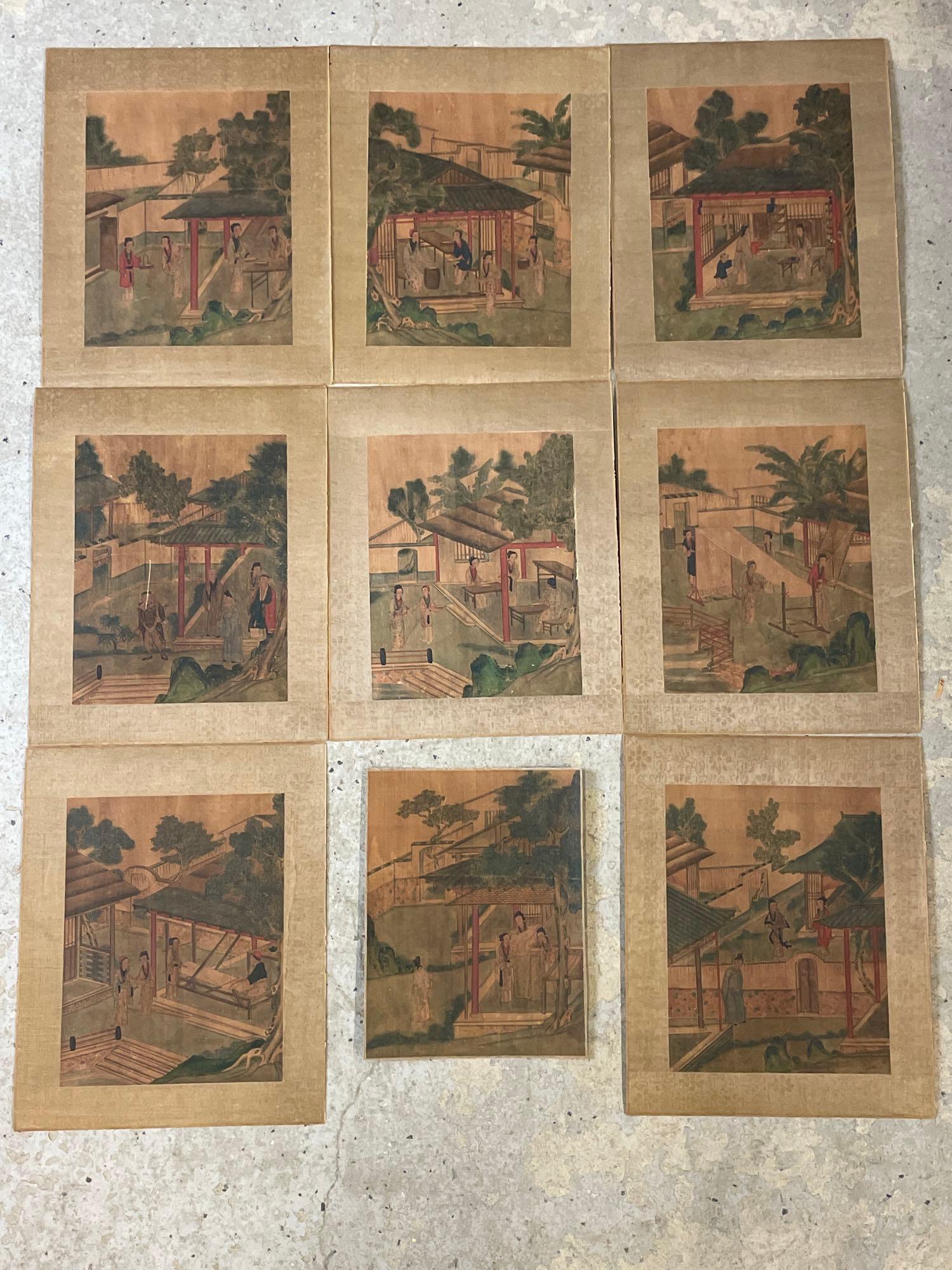 Nine Chinese Silk Panels (1 of 7)
