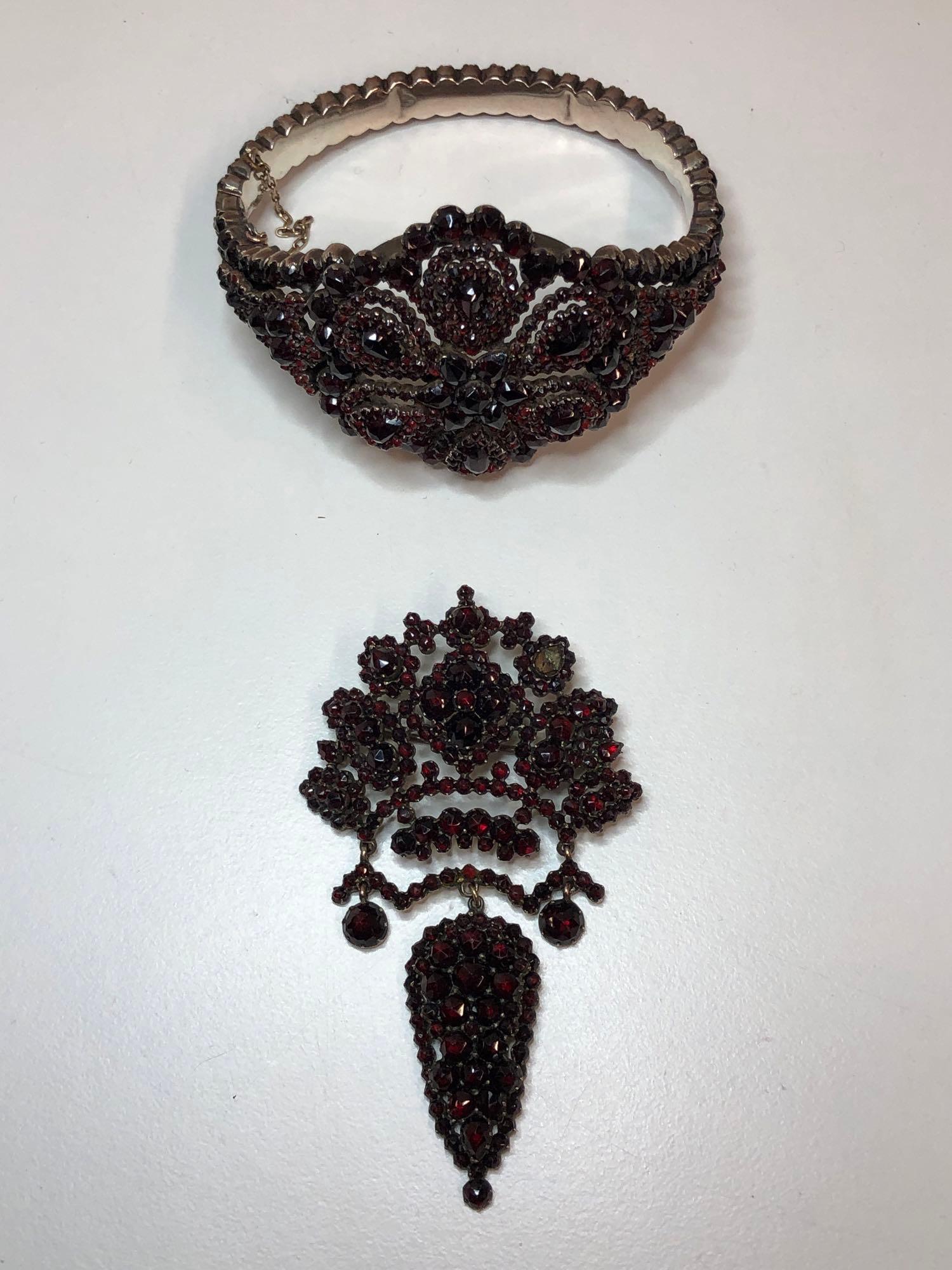 Antique Garnet Bracelet & Brooch (1 of 11)