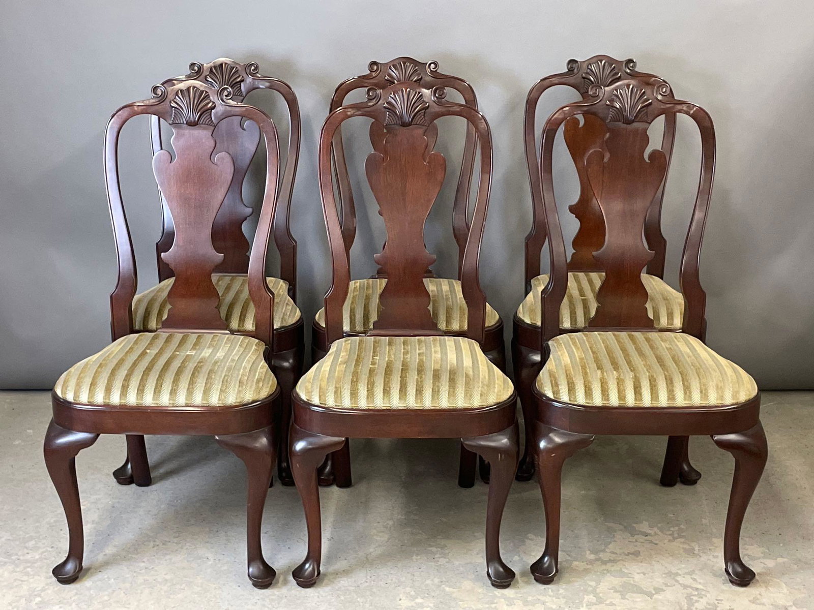 Six Stickley Mahogany Shell Carved Dining Chairs (1 of 6)