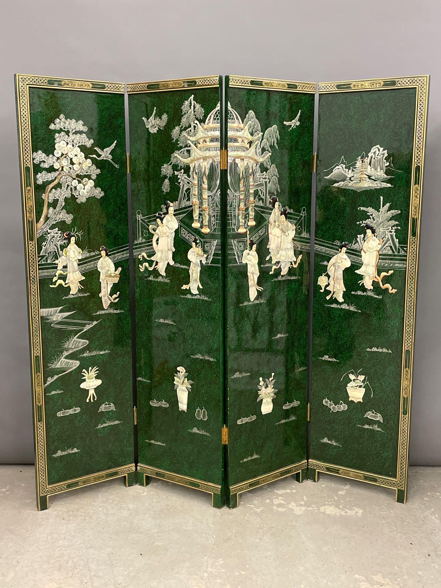 Asian Four-Panel Chinoiserie Room Divider (1 of 5)