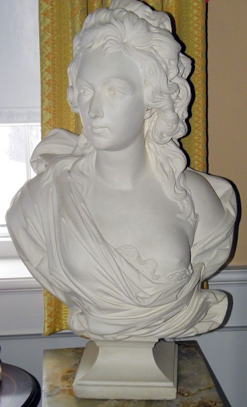 Alabaster Bust.: Alabaster bust of woman. 31" tall.