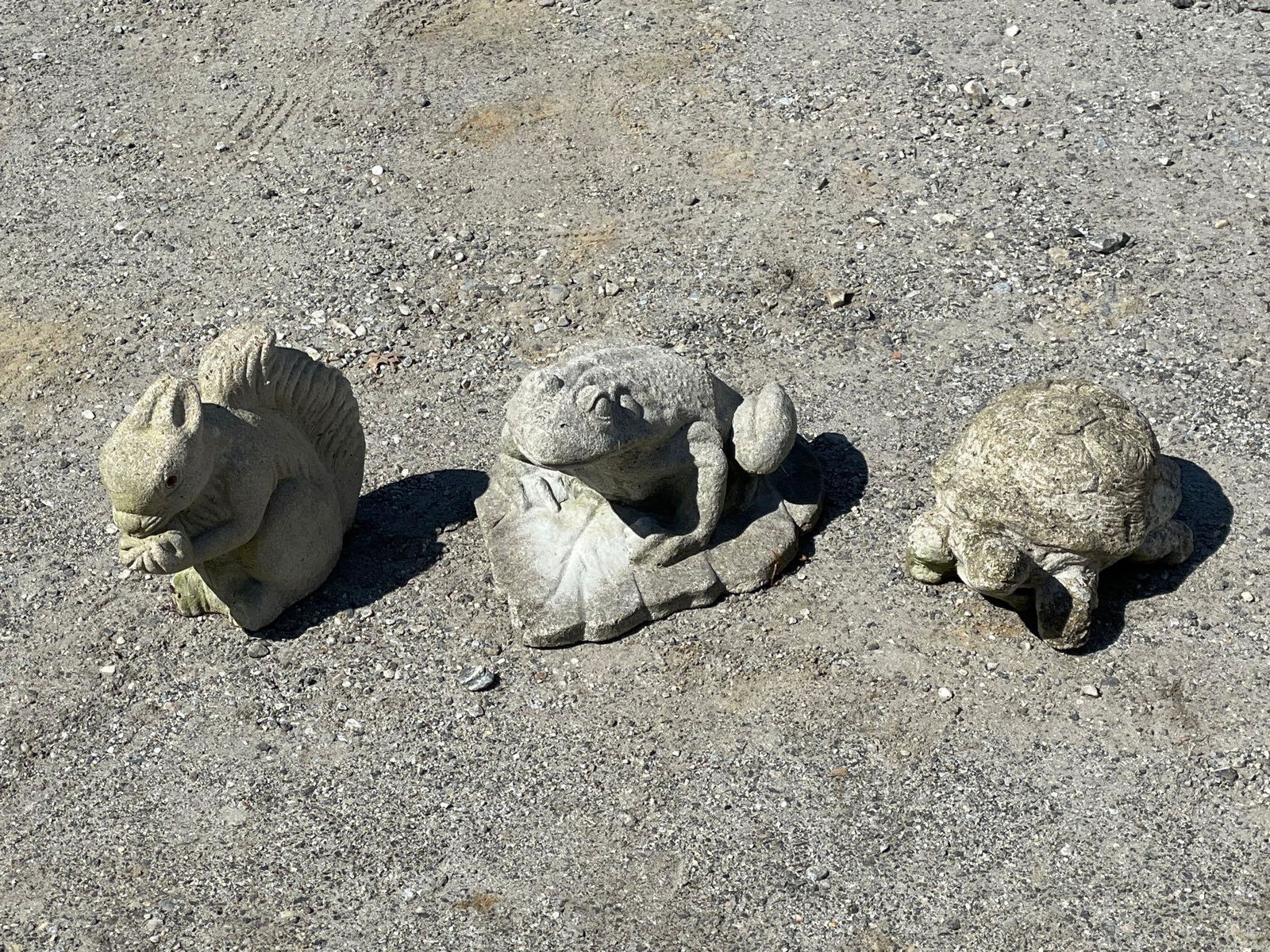 Three Cast Stone Garden Animals (1 of 5)
