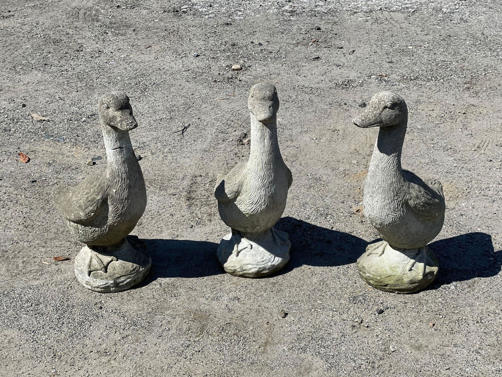 Three Cast Stone Garden Duck Sculptures (1 of 5)