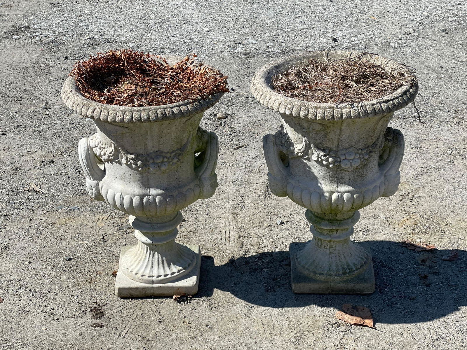 Pair of Cast Stone Garden Urns (1 of 4)