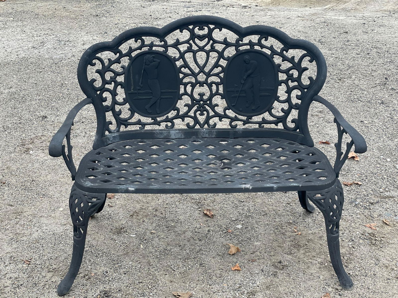 Golf-Themed Cast Aluminum Garden Bench (1 of 5)