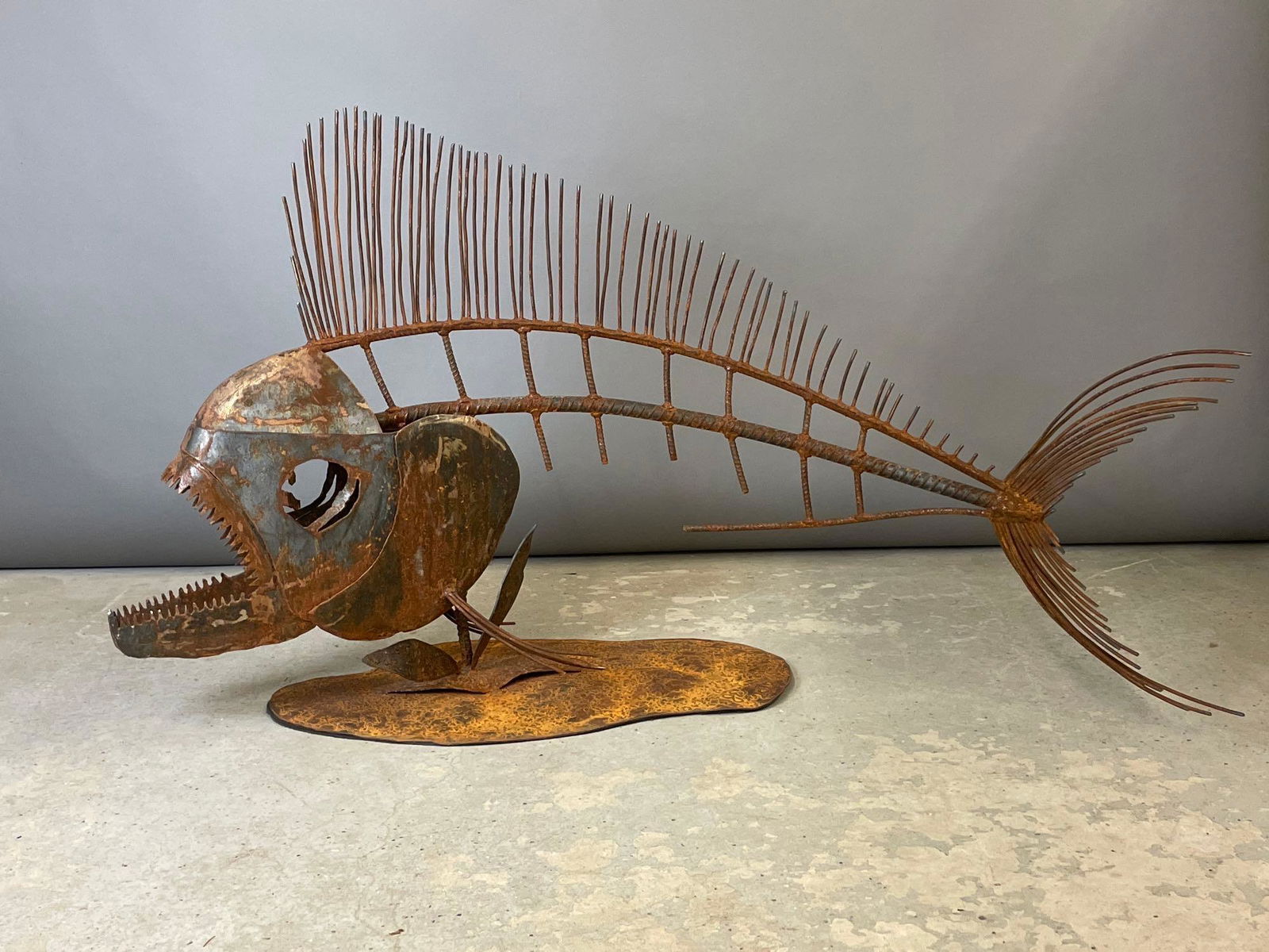Large Welded Metal Fish Sculpture (1 of 6)