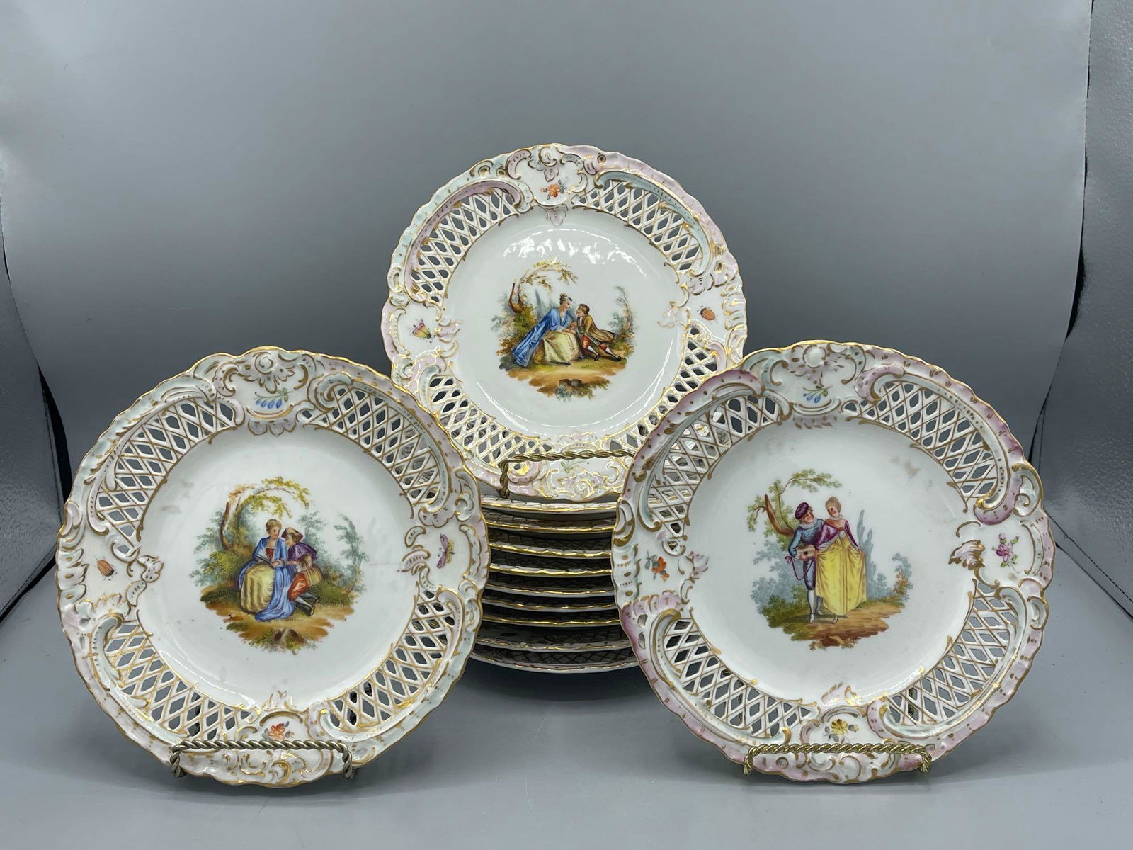 Twelve Dresden Porcelain Plates (1 of 13)