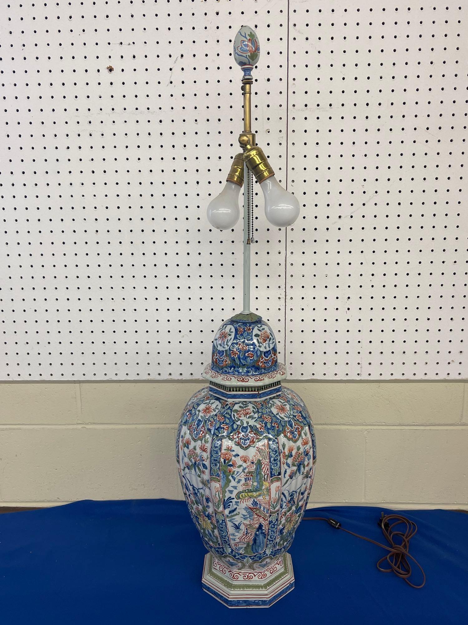 Large Delft Porcelain Lamp (1 of 6)
