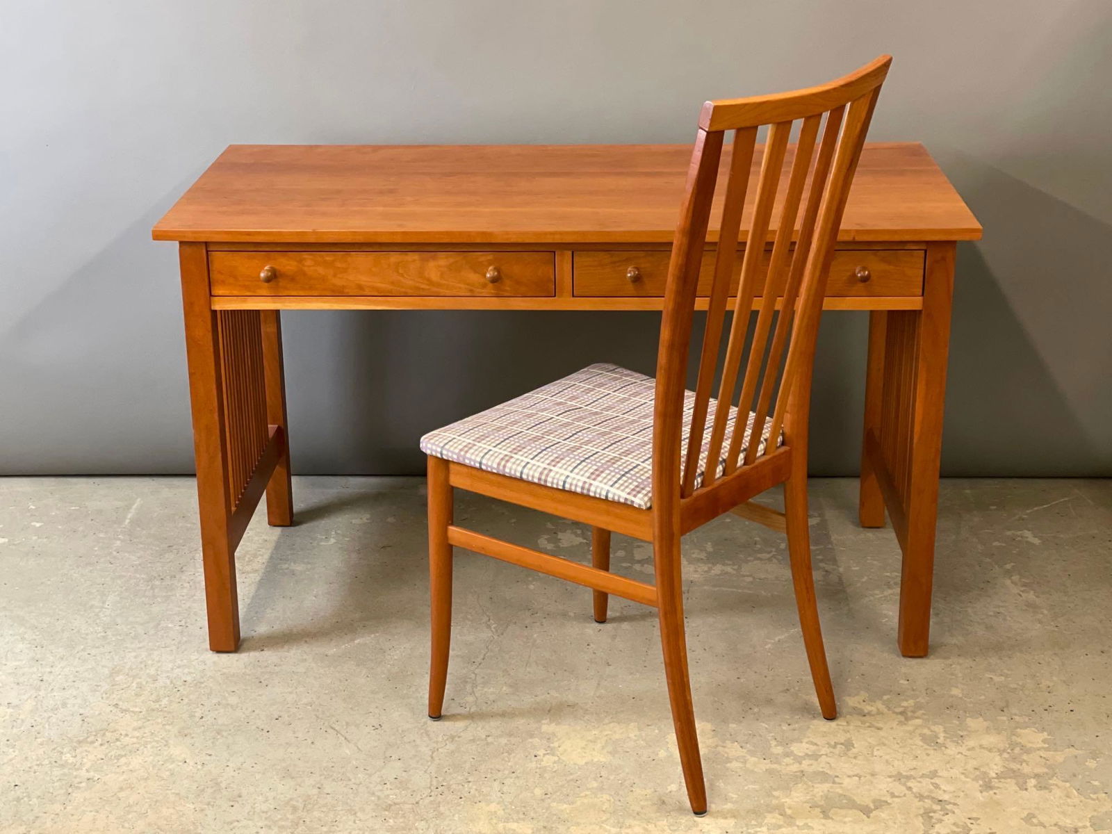 Stickley Cherry Two-Drawer Desk & Chair (1 of 8)