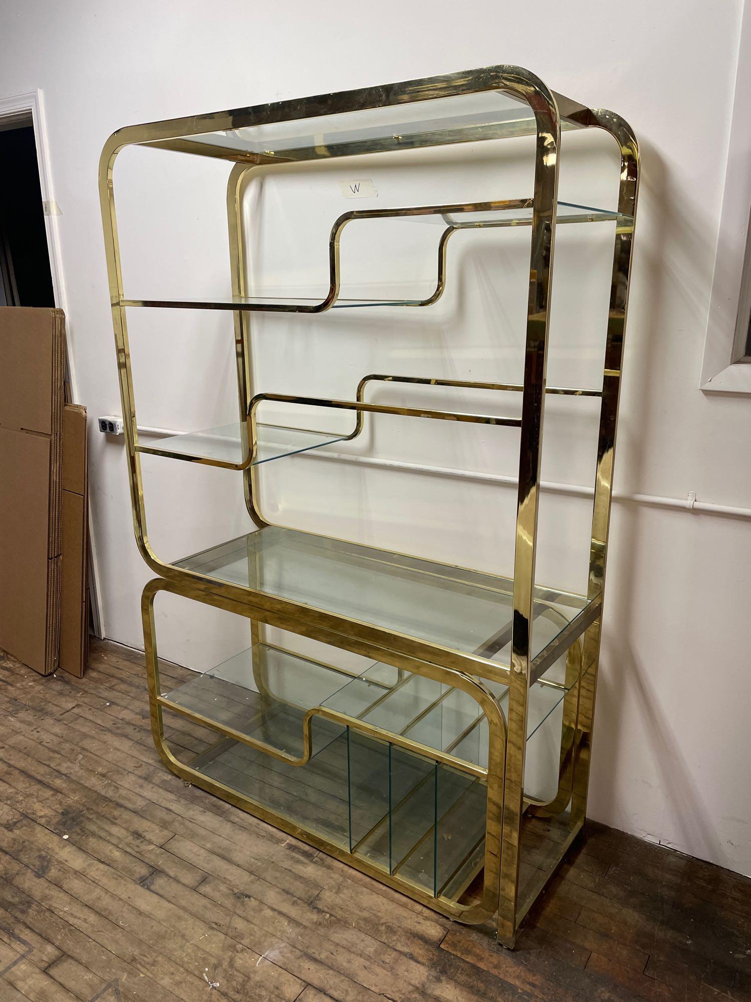 Milo baughman brass etagere deals
