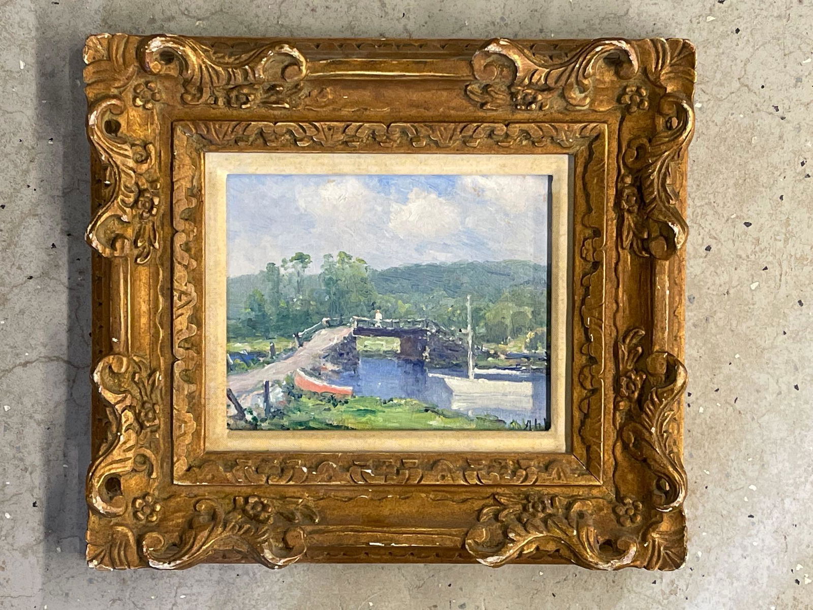 Henry Hammond Ahl Oil/Panel, Old Bridge (1 of 5)