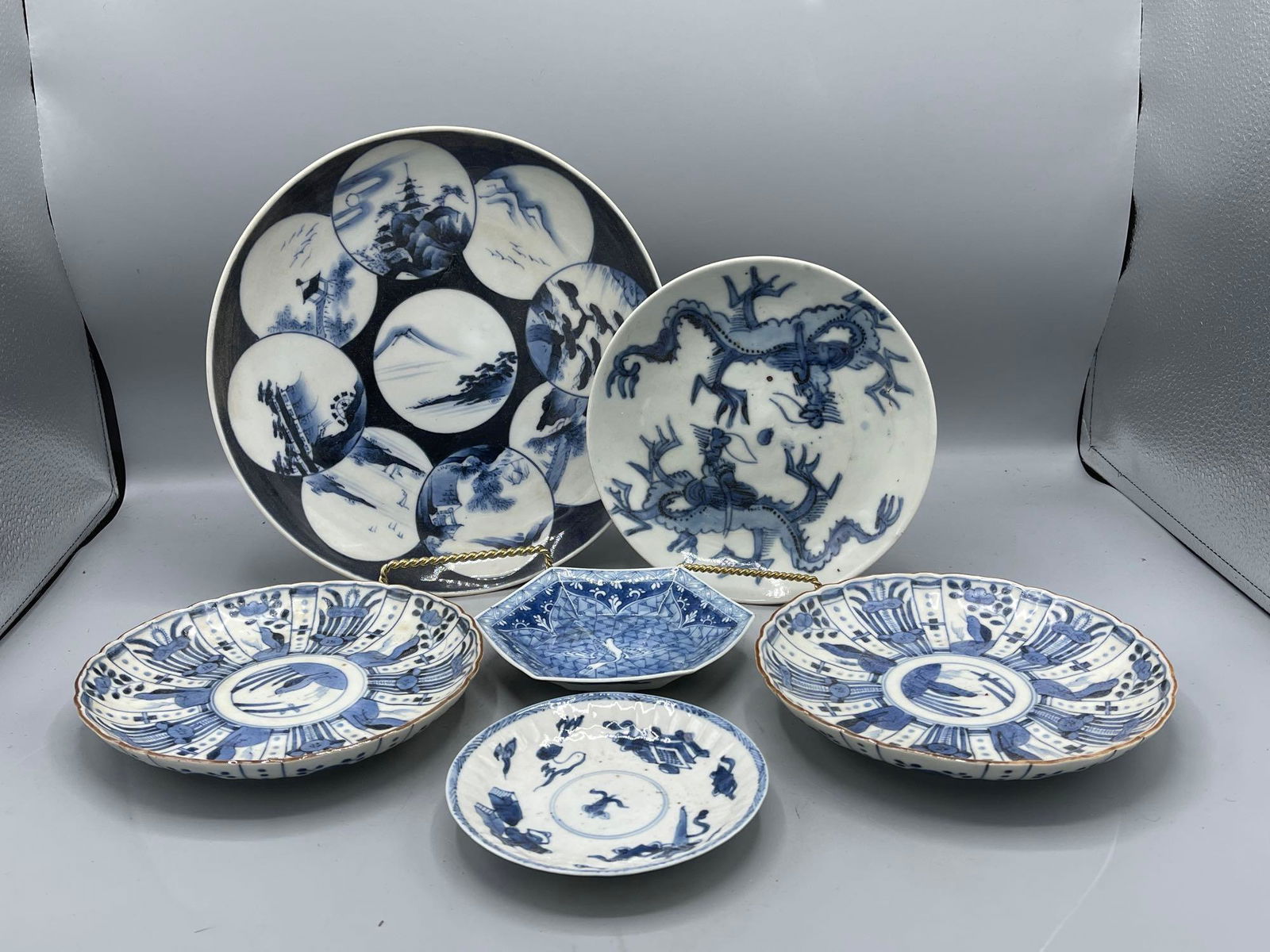 Six Pieces of Blue and White Porcelain (1 of 18)