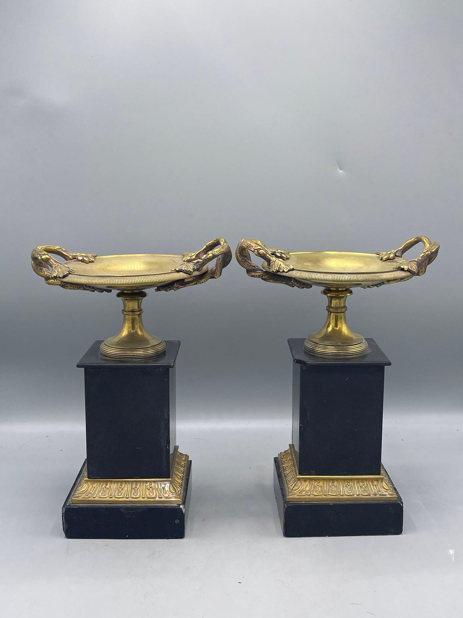 Pair of Antique Bronze Tazzas (1 of 6)