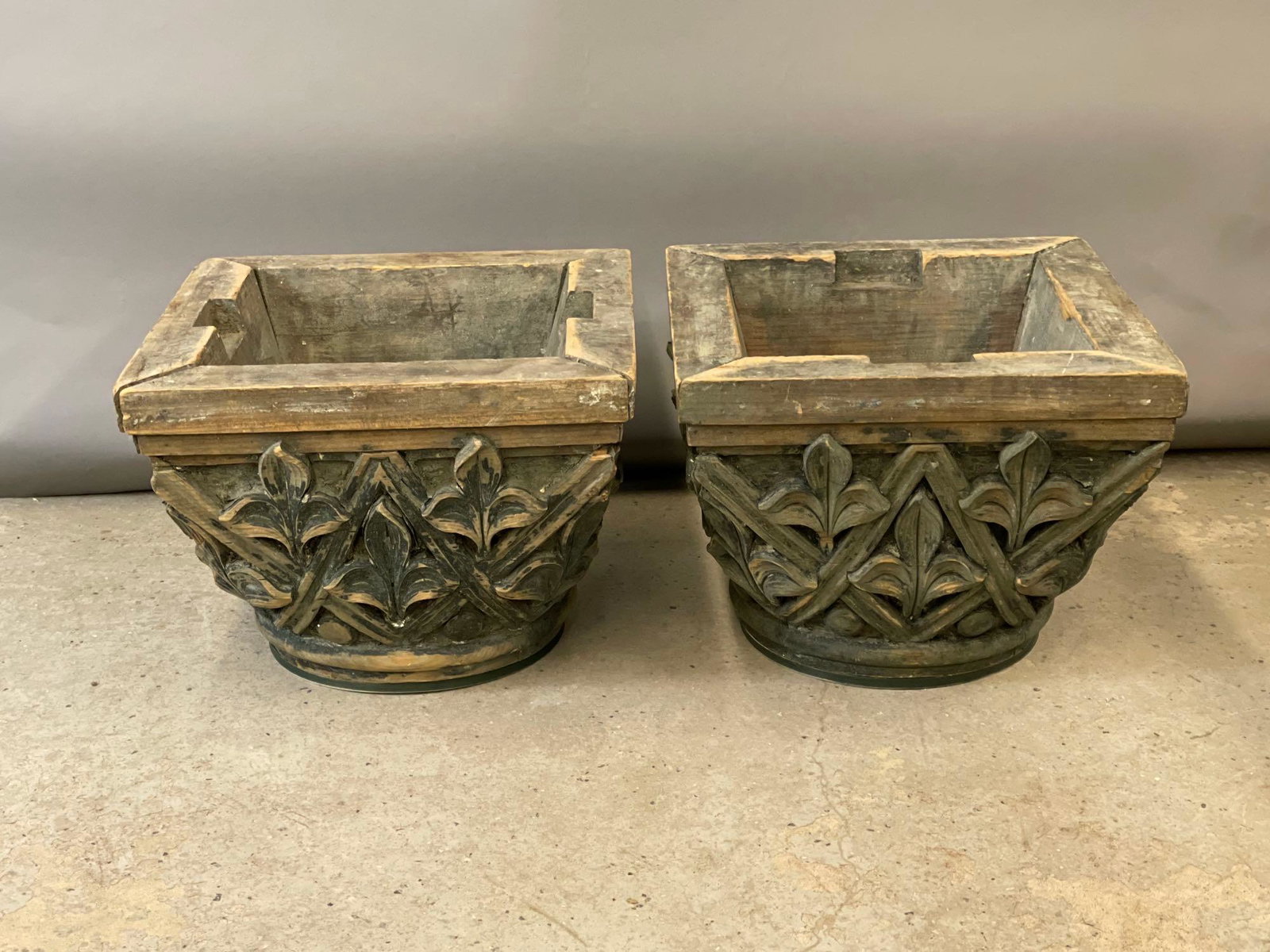 Large Pair of Carved Architectural Capitals (1 of 4)