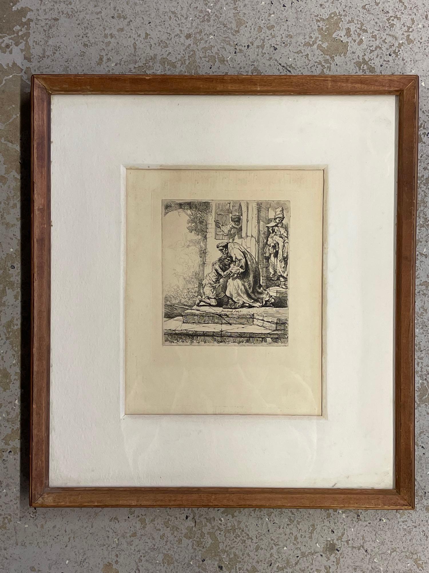 Rembrandt Van Rijn Etching, Prodigal Son (1 of 4)