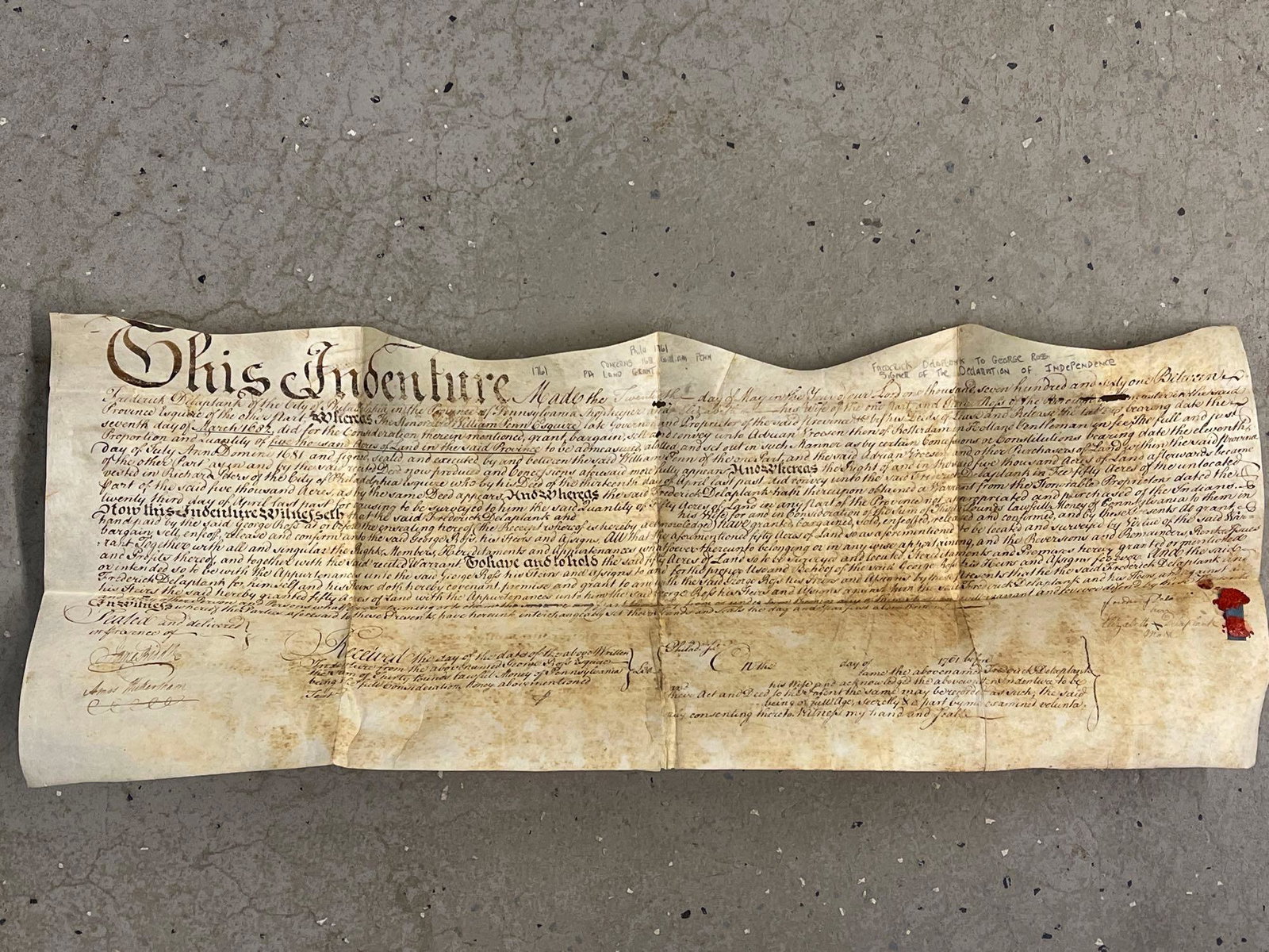 1761 Pennsylvania Land Deed (1 of 6)