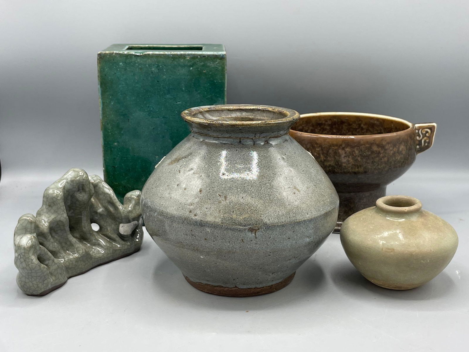 Five-piece Asian Pottery Grouping (1 of 9)