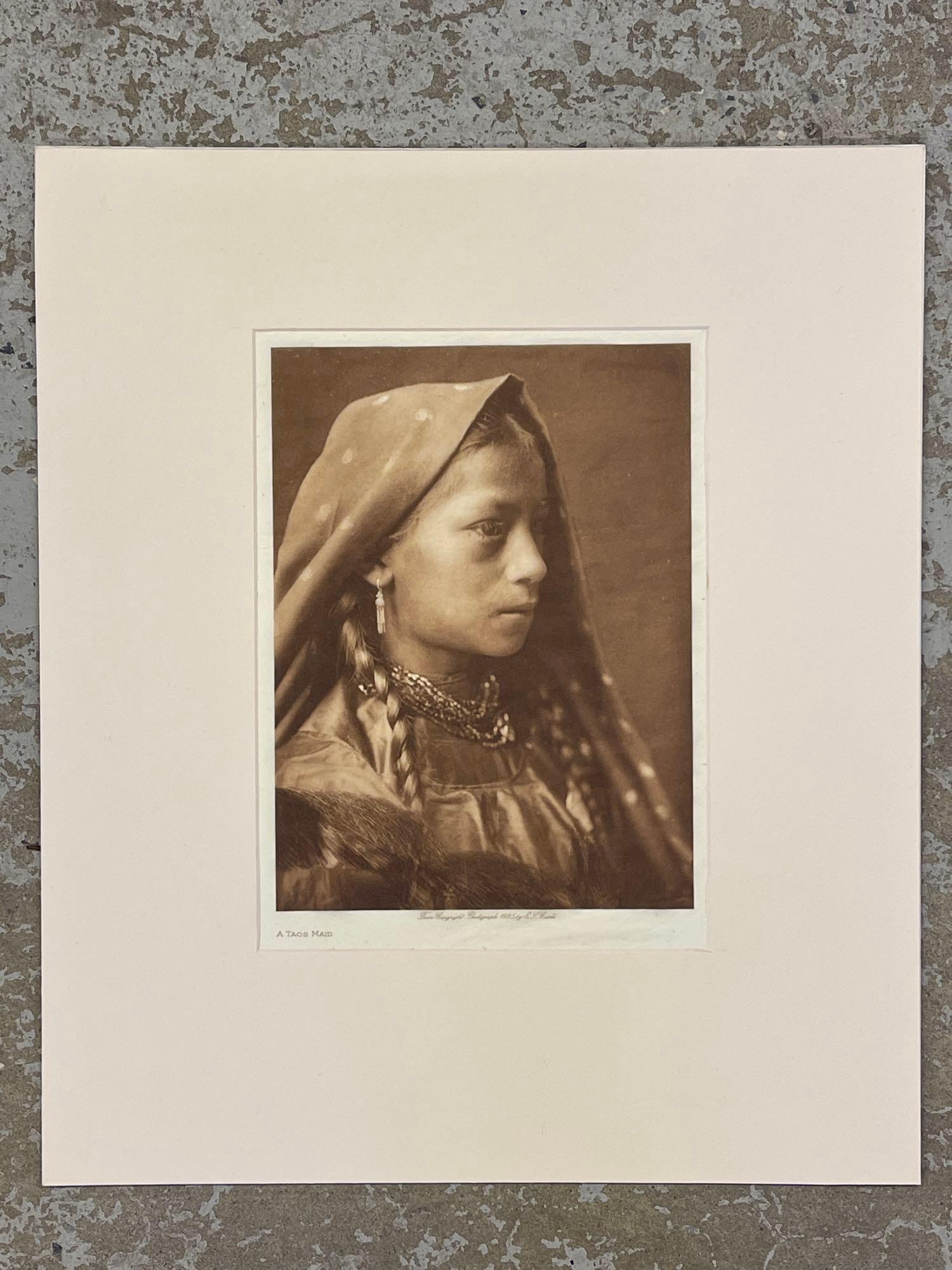 Edward Curtis. Photogravure, A Taos Maid (1 of 5)