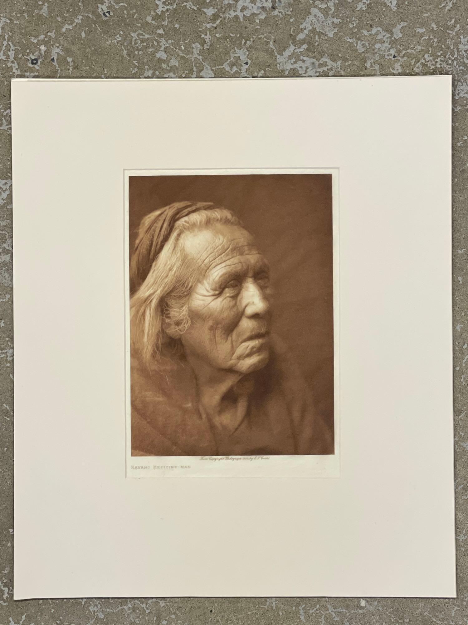 Edward Curtis. Photogravure, Navaho Medicine Man (1 of 5)