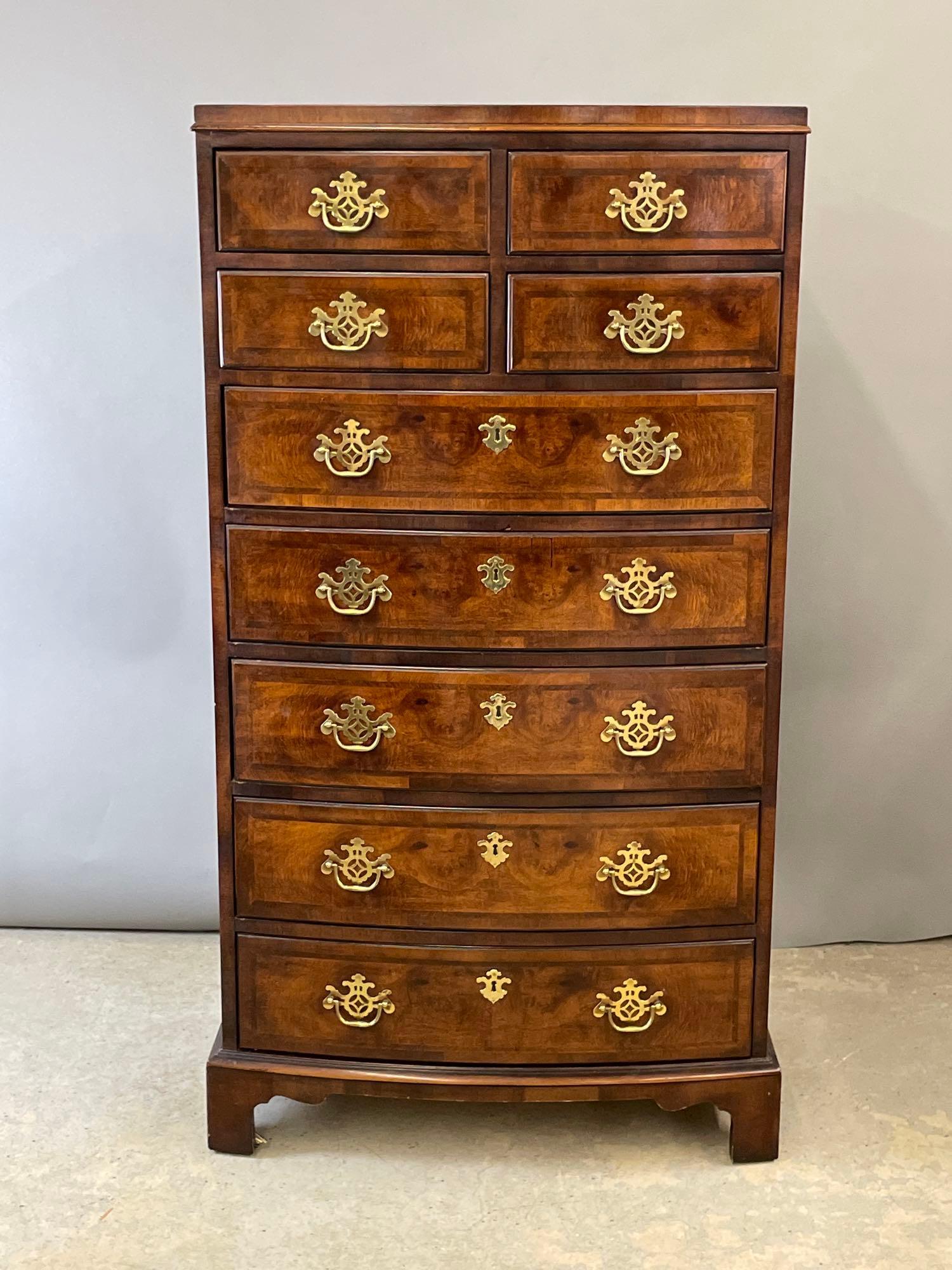 Henredon Aston Court Mahogany Lingerie Chest: A Henredon Aston Court banded mahogany lingerie chest. 56in tall x 30in wide x 19in deep.