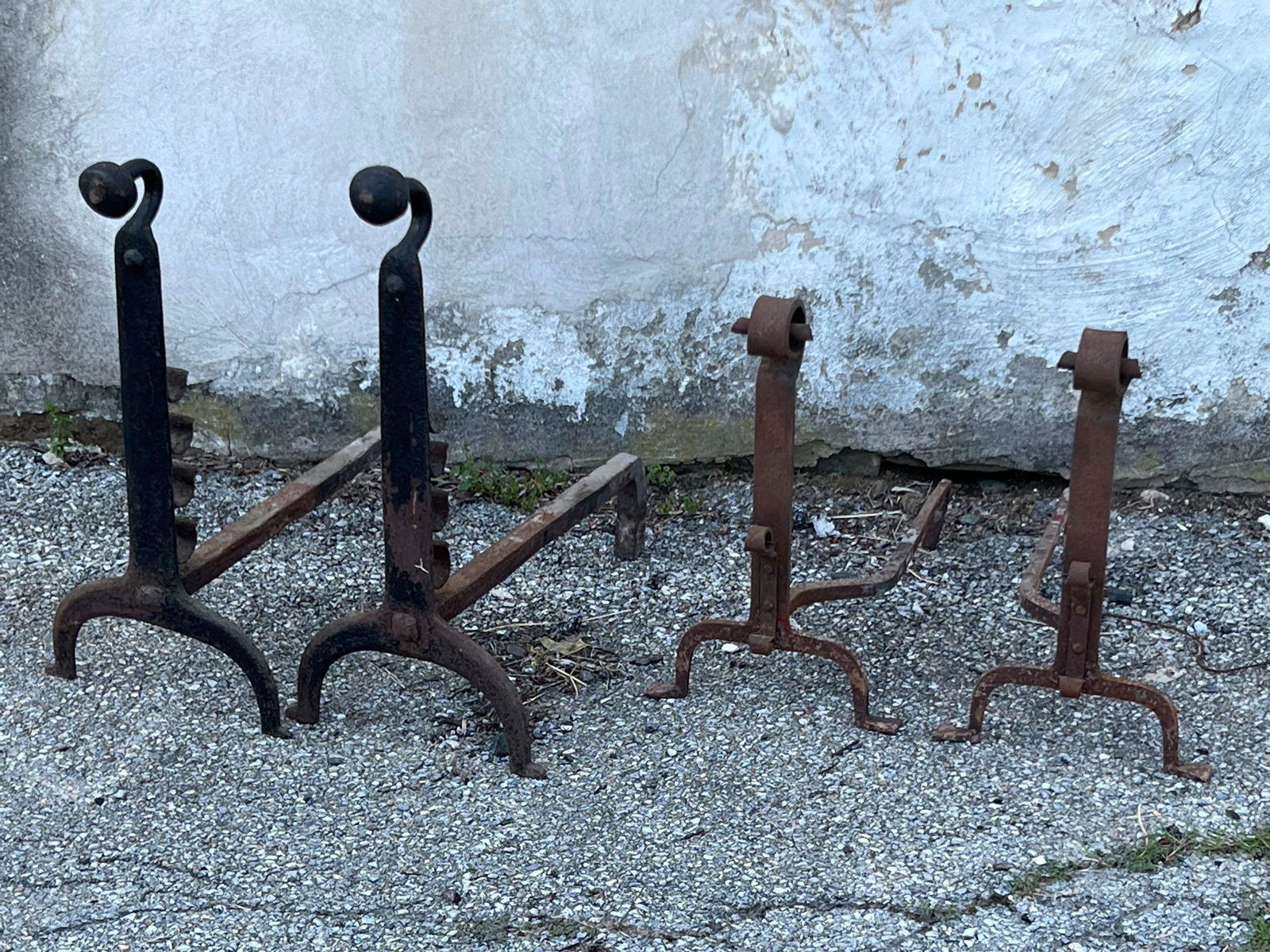 Two Pairs of Wrought Iron Andirons (1 of 4)