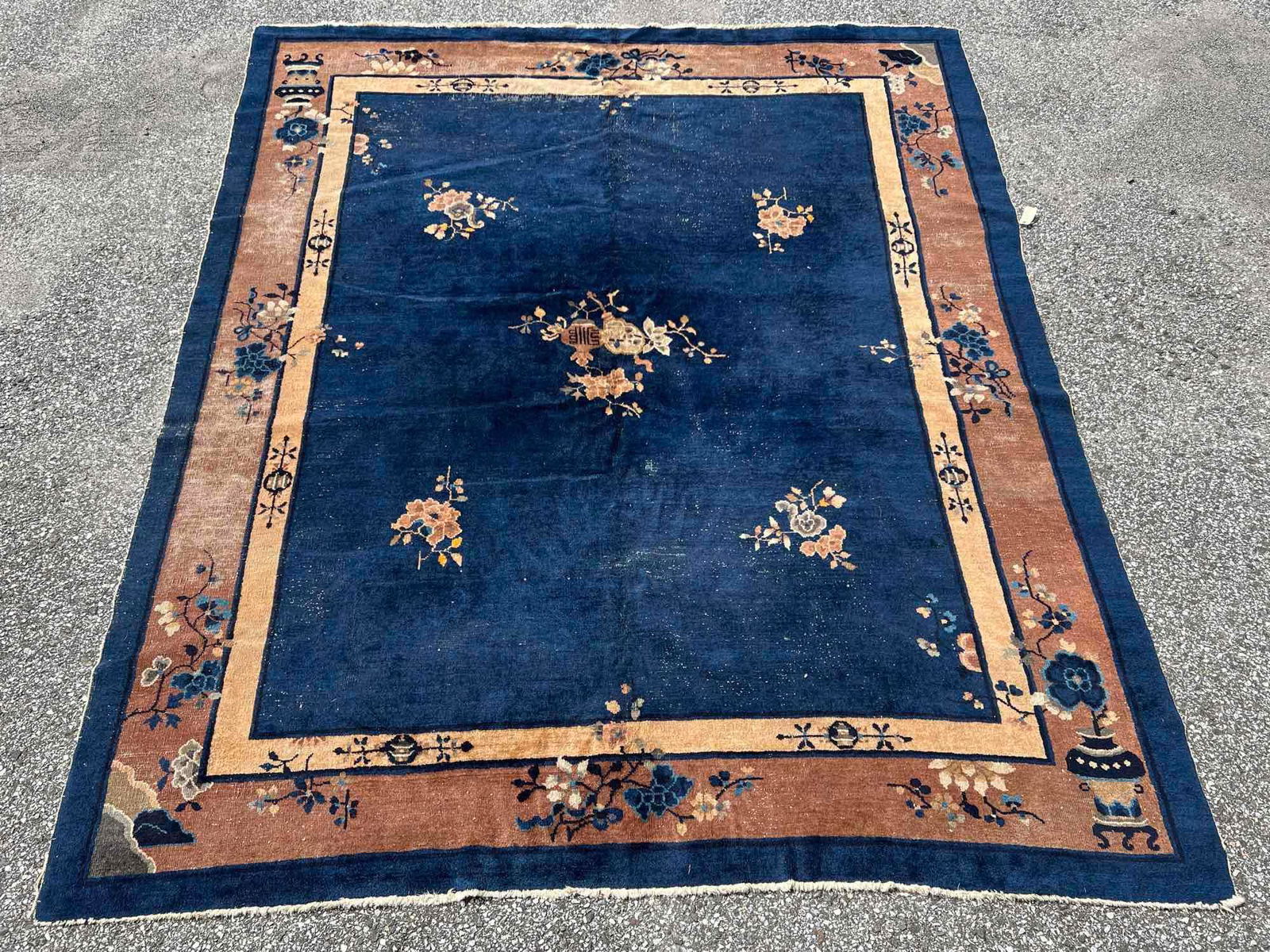 Chinese Art Deco Room-size Carpet, 9ft 7in x 8ft (1 of 5)