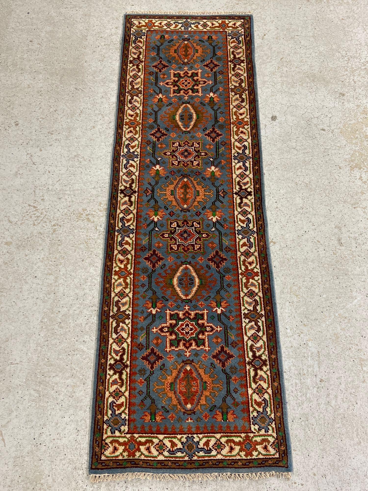 Nine Medallion Runner, 8ft x 2ft 6in (1 of 4)