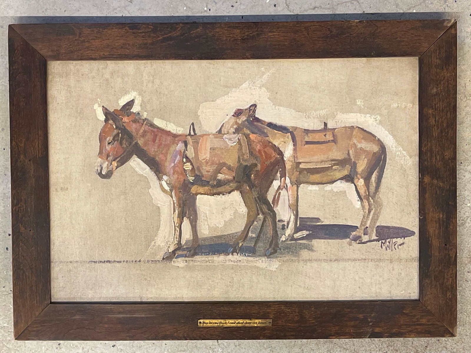 Signed/Illegible. Oil/Canvas, Abstract Donkeys (1 of 5)