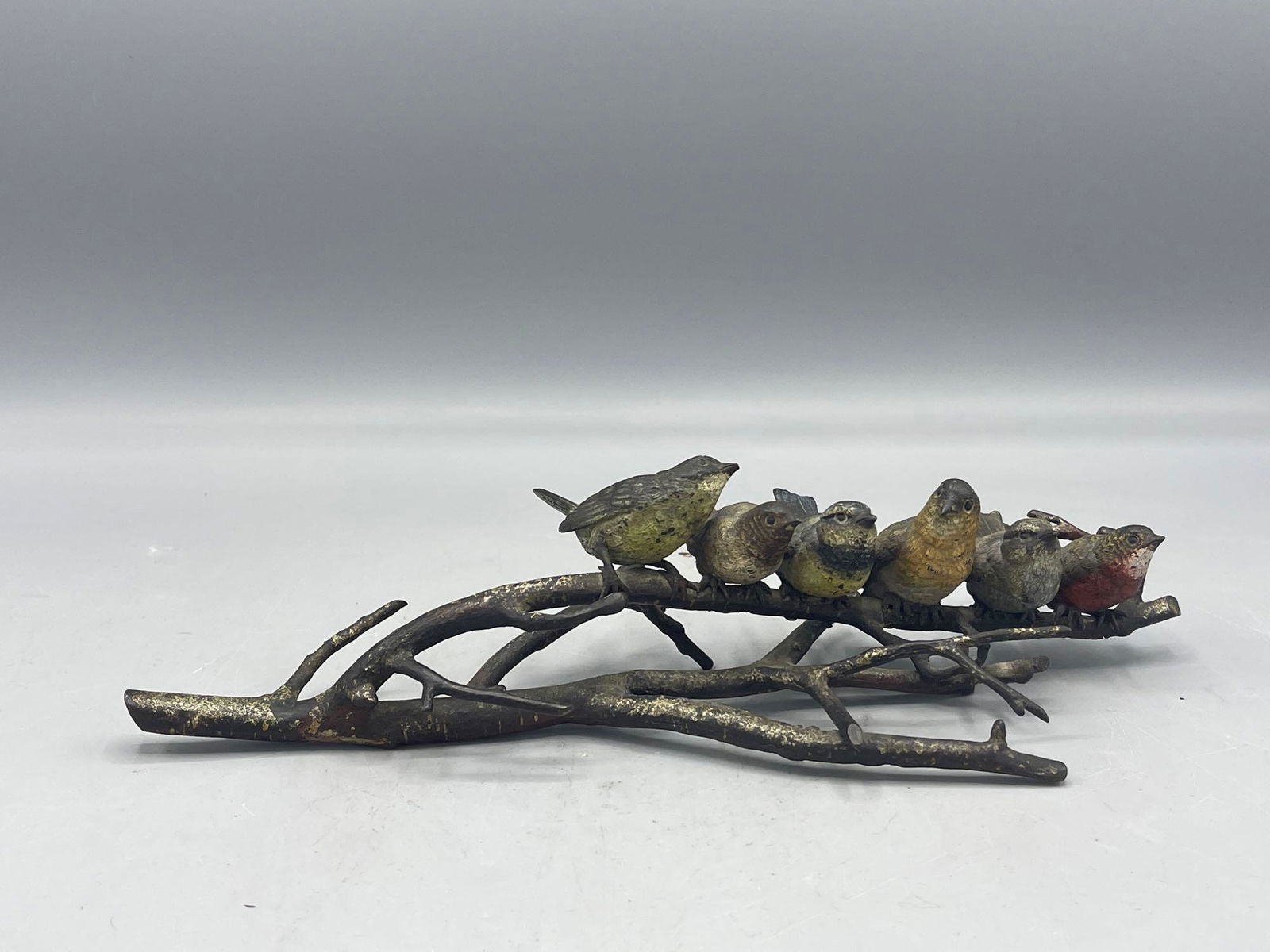 Austrian Bronze Birds on Branch (1 of 4)