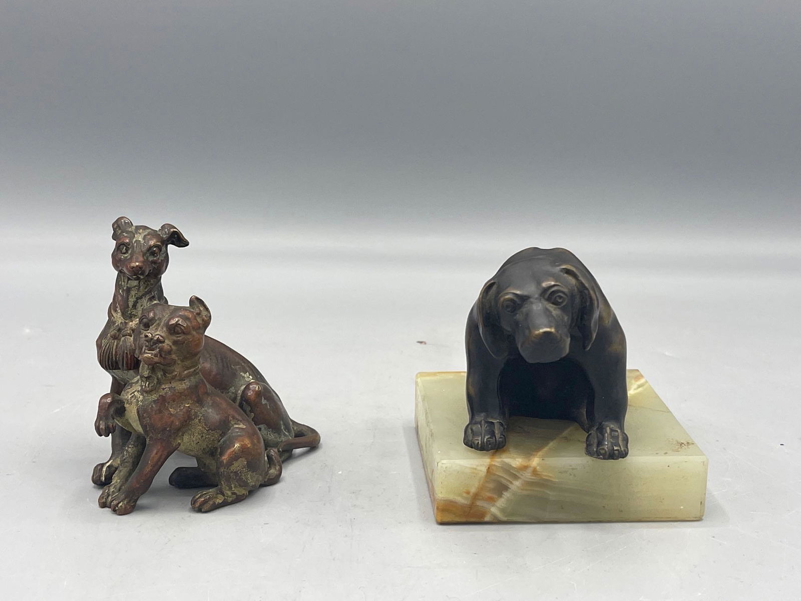 Two Bronze Dog Figurines (1 of 8)
