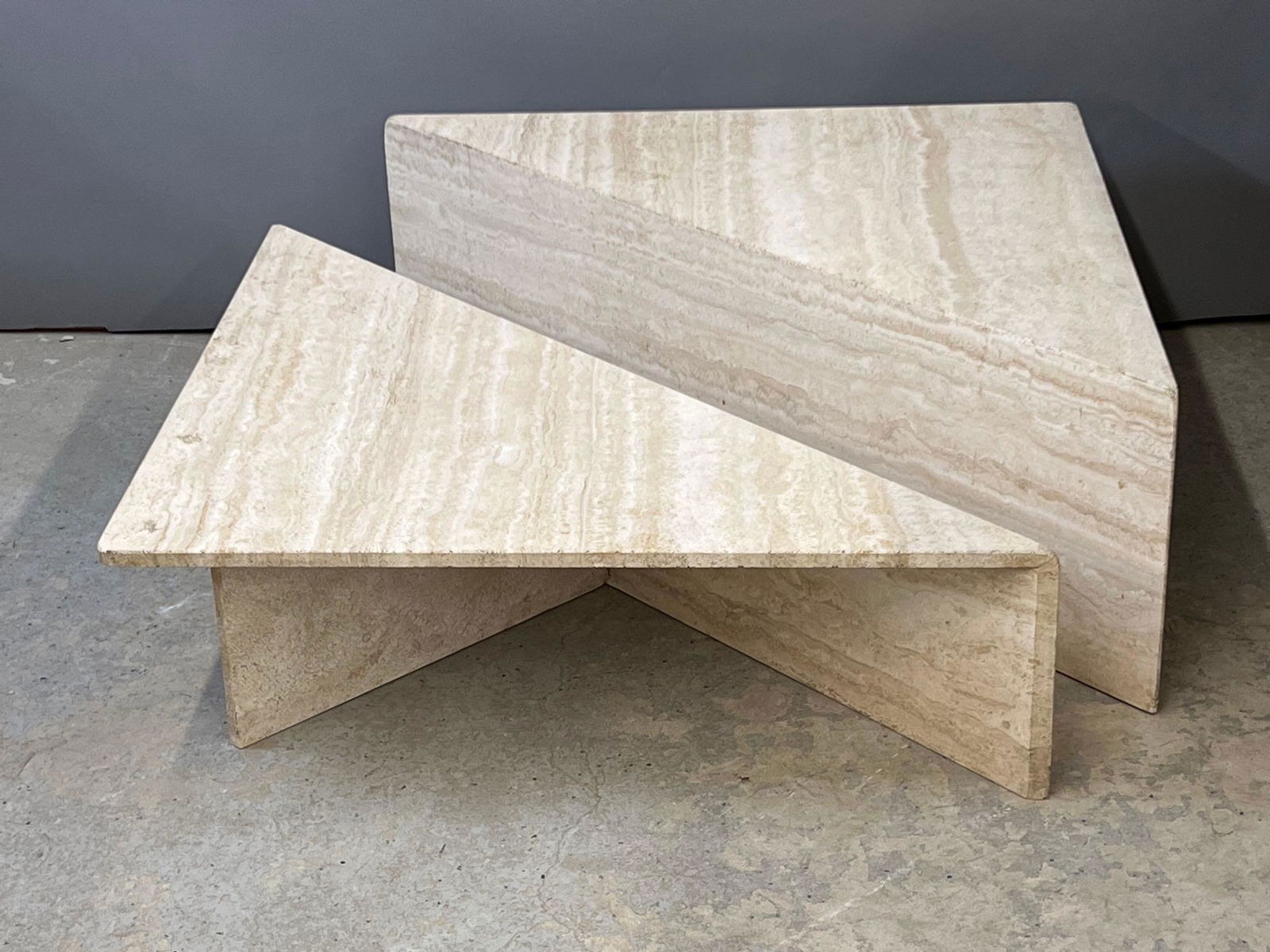 Two-part Travertine Cocktail Table (1 of 5)