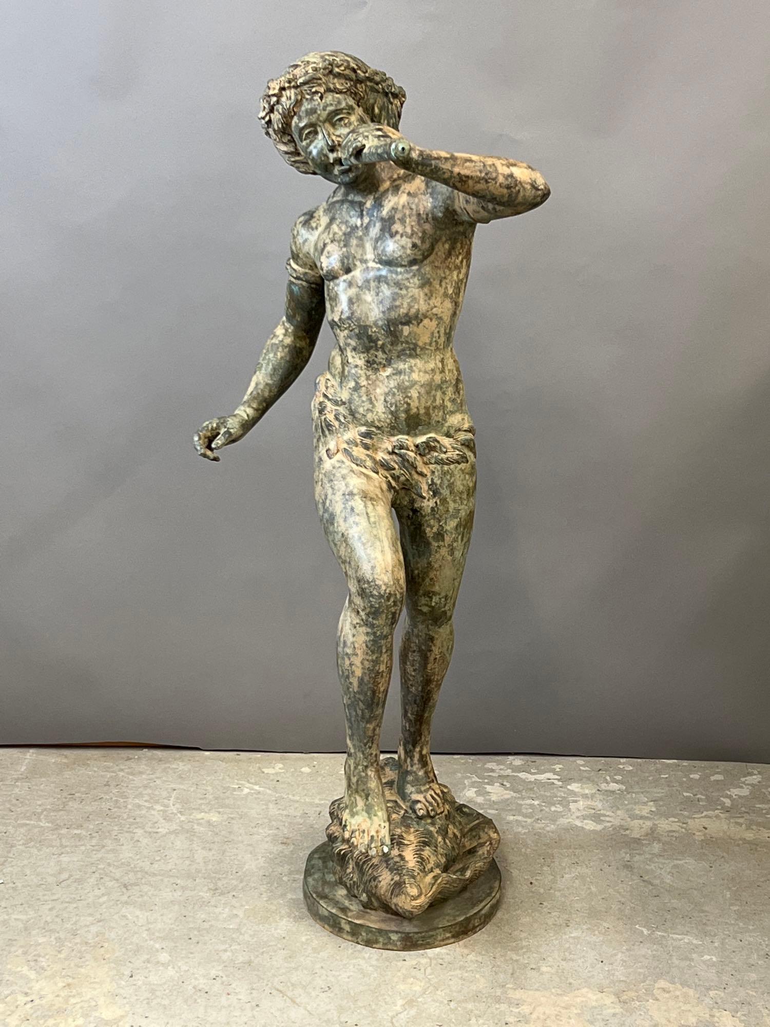 Bronze Fountain of a Boy with Flute (1 of 4)