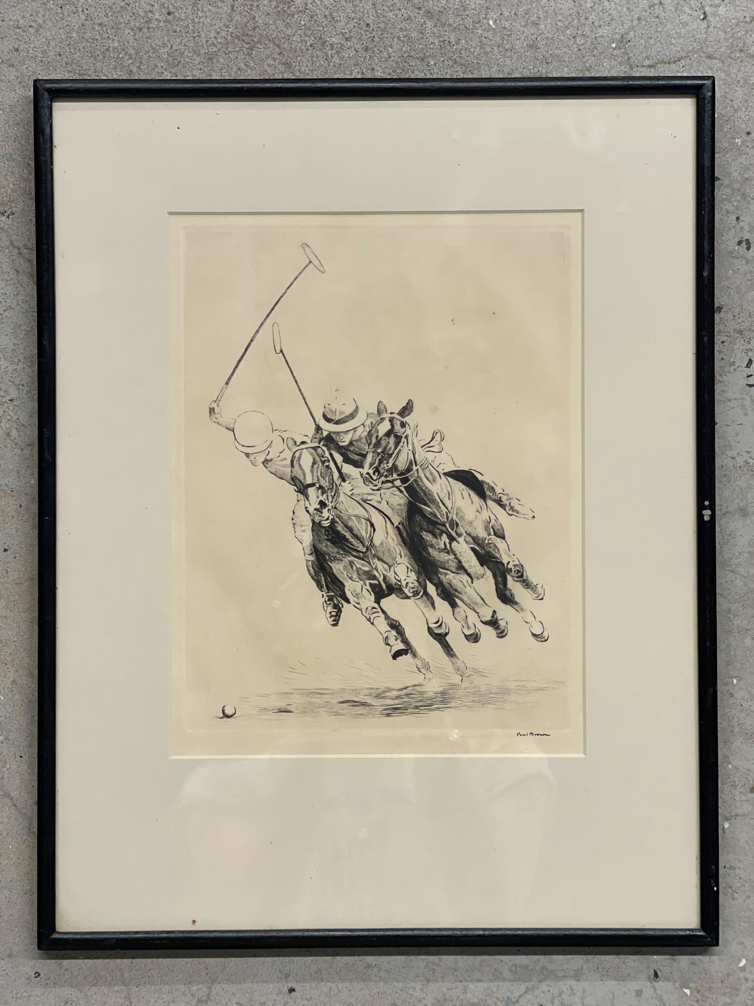 Paul Brown. Etching, Polo Players (1 of 5)