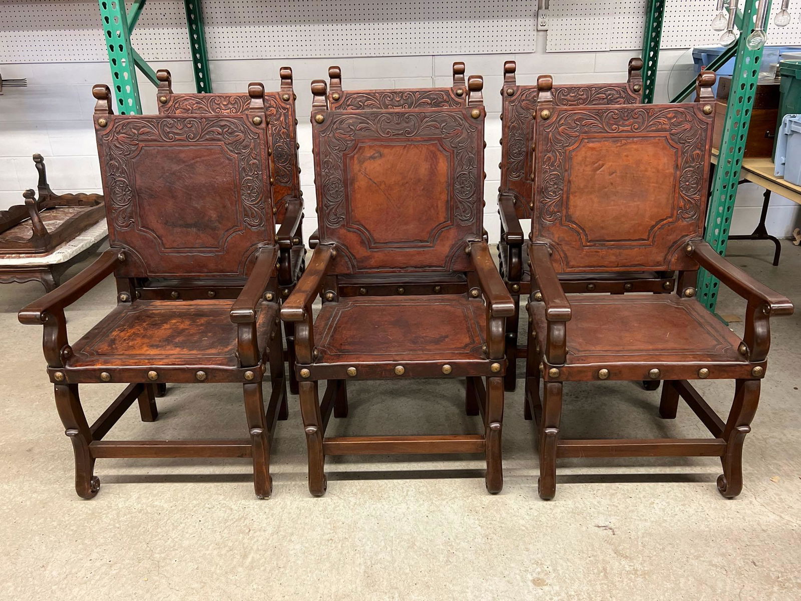 Six Spanish Baroque-style Dining Chairs (1 of 8)